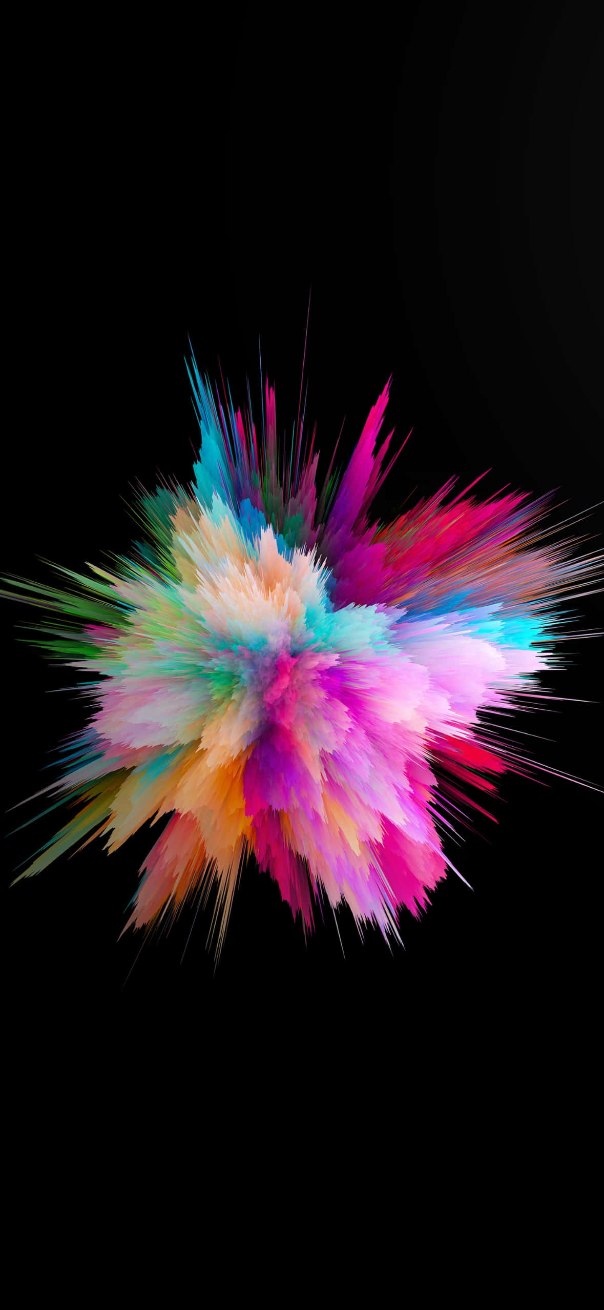iOS 18, colorful explosion, multicolored paint streaks, Full HD Phone Wallpaper
