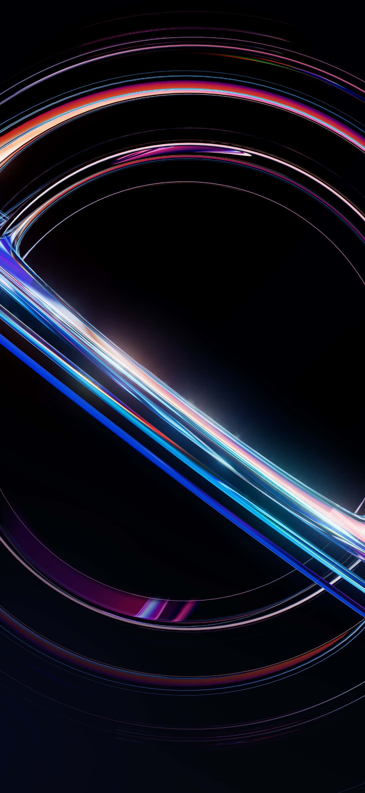 iOS 18, neon light streaks, blue purple and red, Full HD Phone Wallpaper