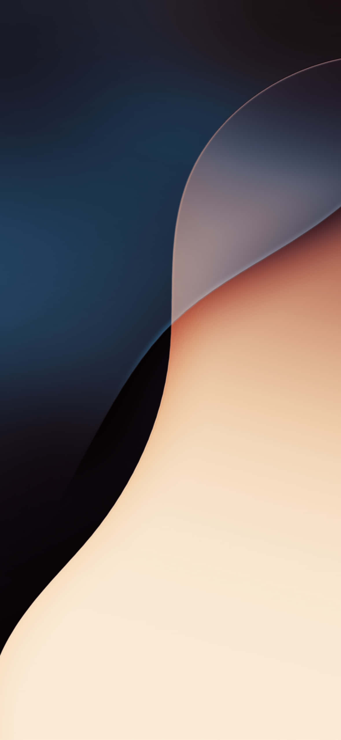 iOS 18, deep blue, warm peach, Full HD Phone Wallpaper