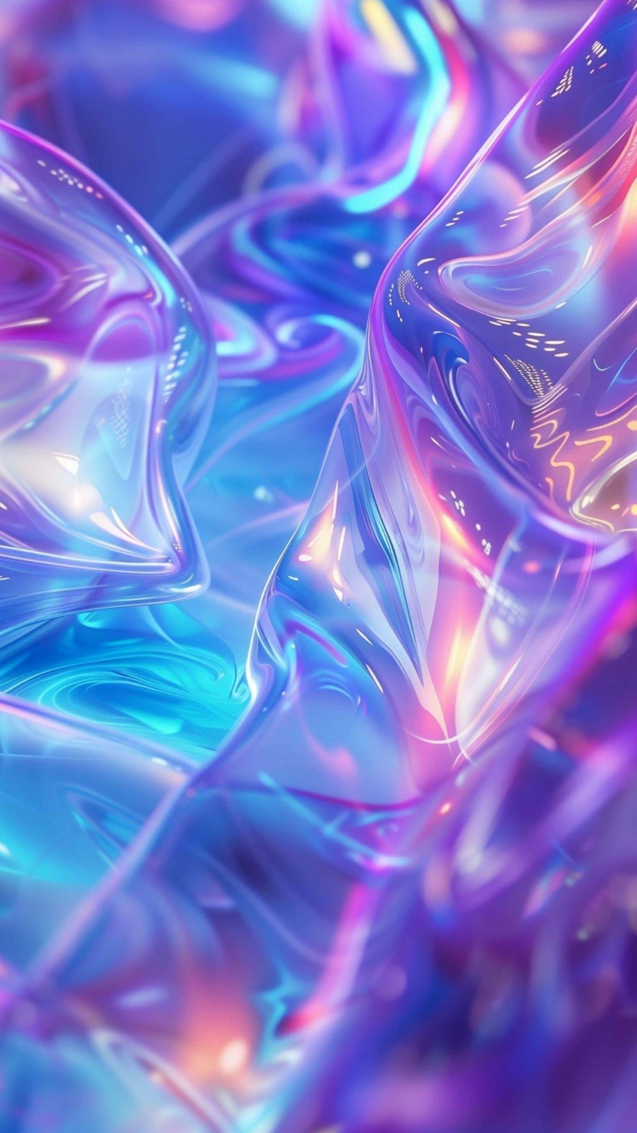 iOS 16, neon blues, purples, 4K Phone Wallpaper