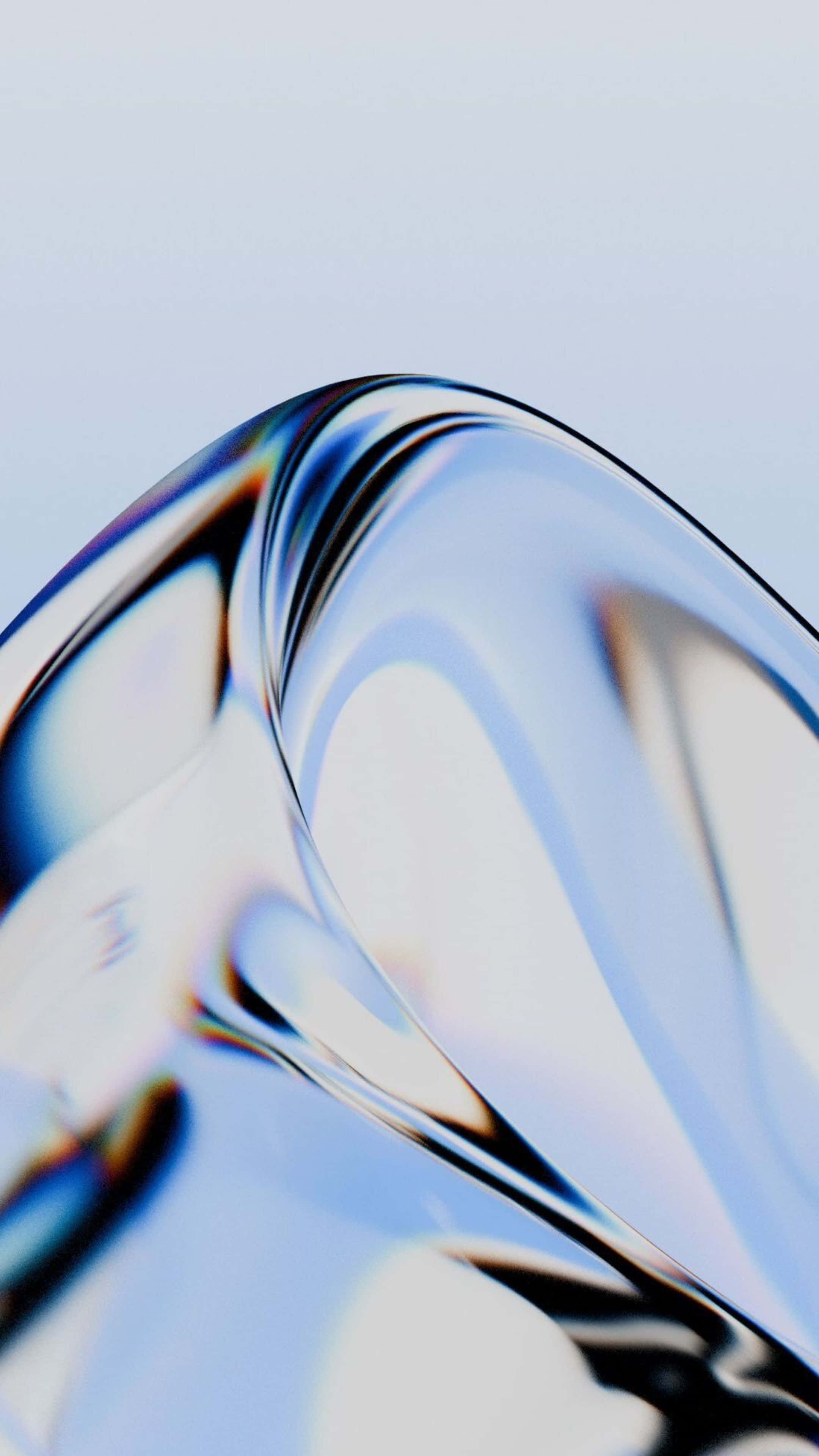 iOS 26, iridescent blue, white highlights, 4K Phone Wallpaper