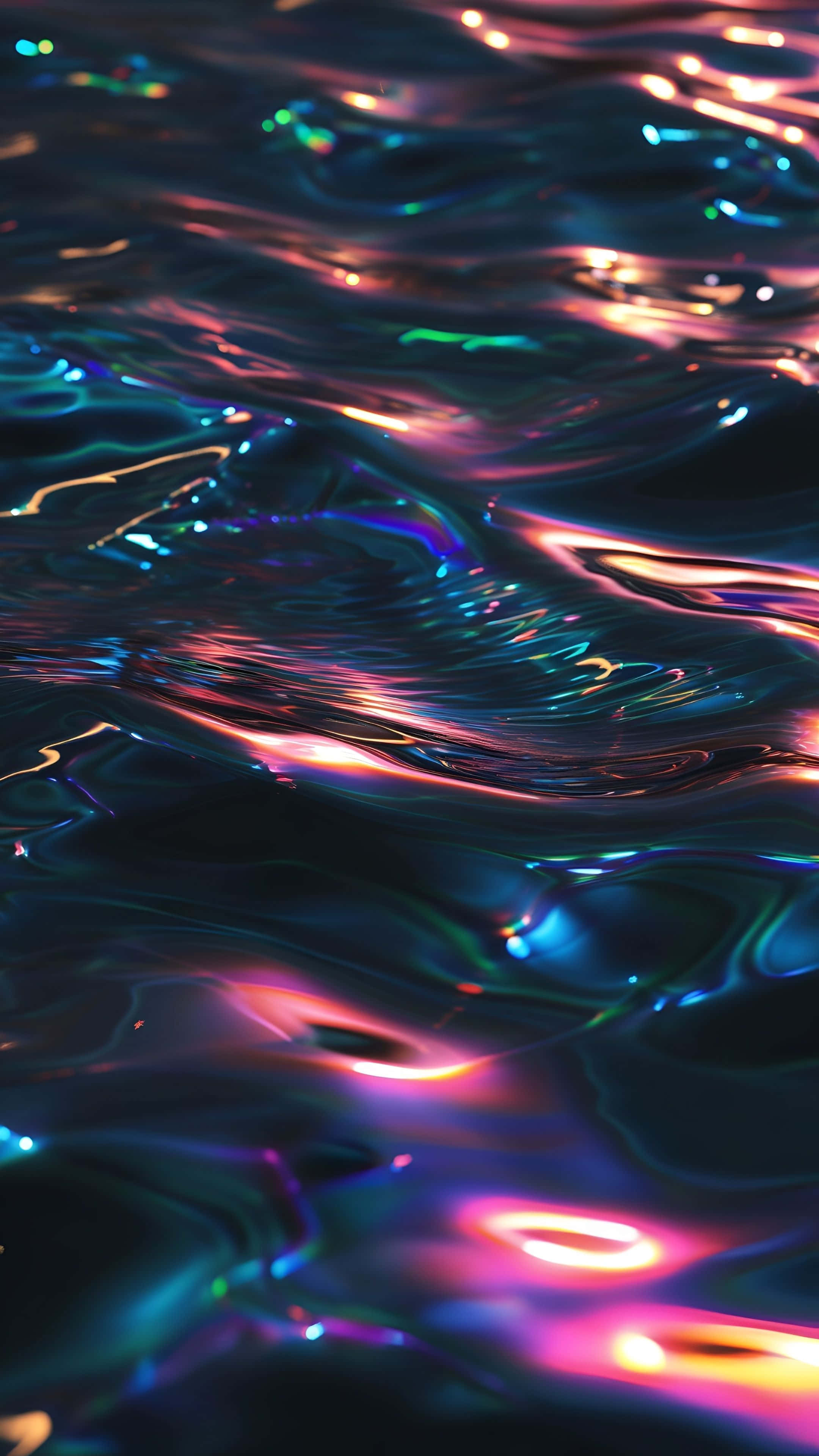 iOS 26, neon pink, blue, 4K Phone Wallpaper