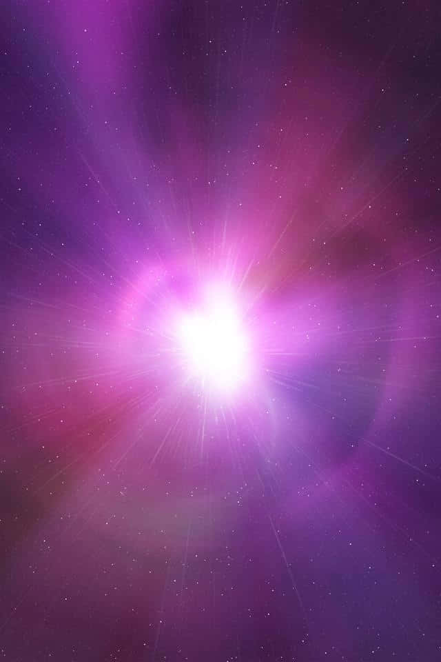 iOS 4, purple nebula, central starburst, SD Phone Wallpaper