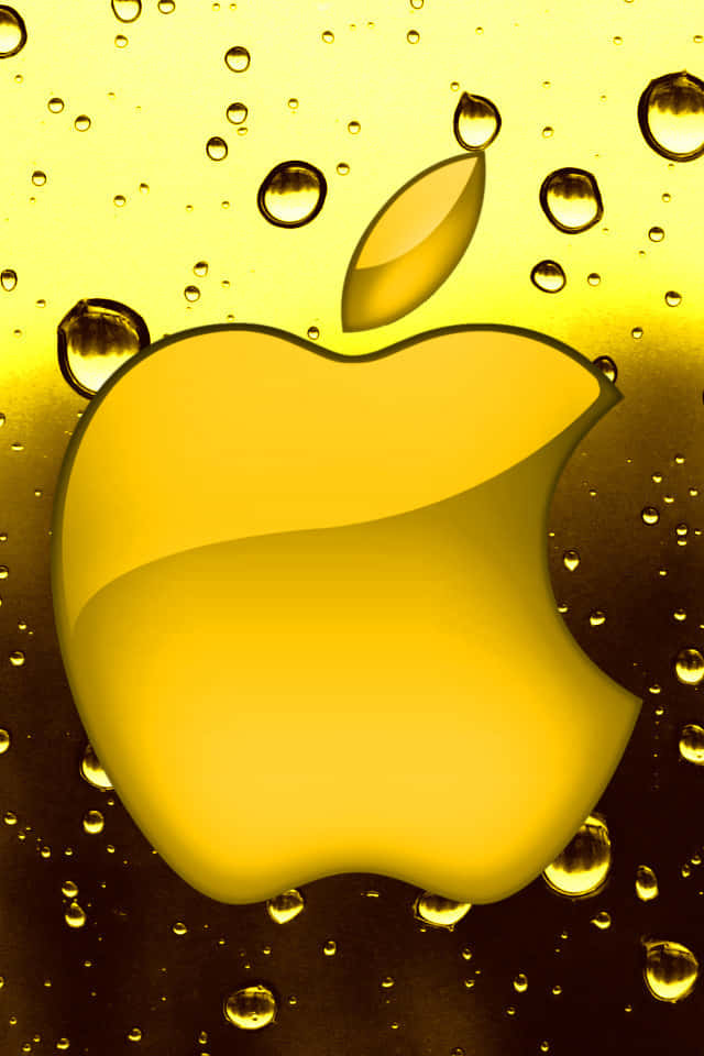 iOS 4, Home Screen, golden apple logo, SD Phone Wallpaper