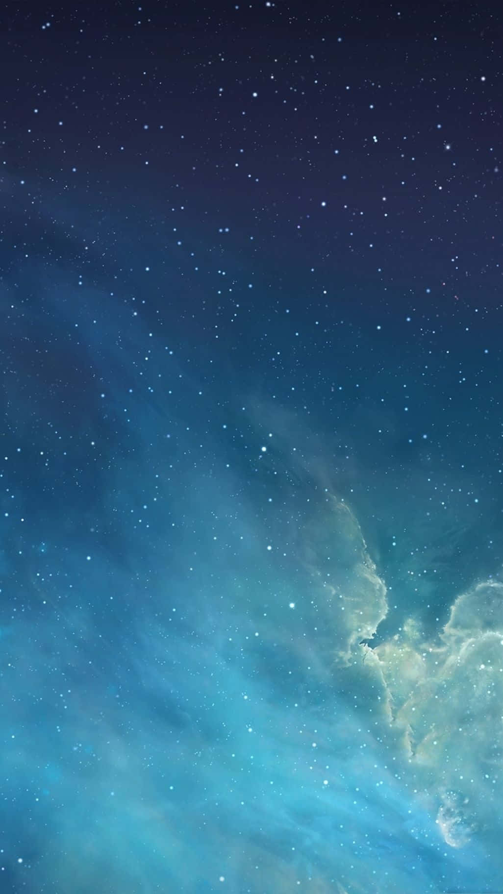 iOS 4, starry night sky, swirling blue and teal nebulae, HD Phone Wallpaper