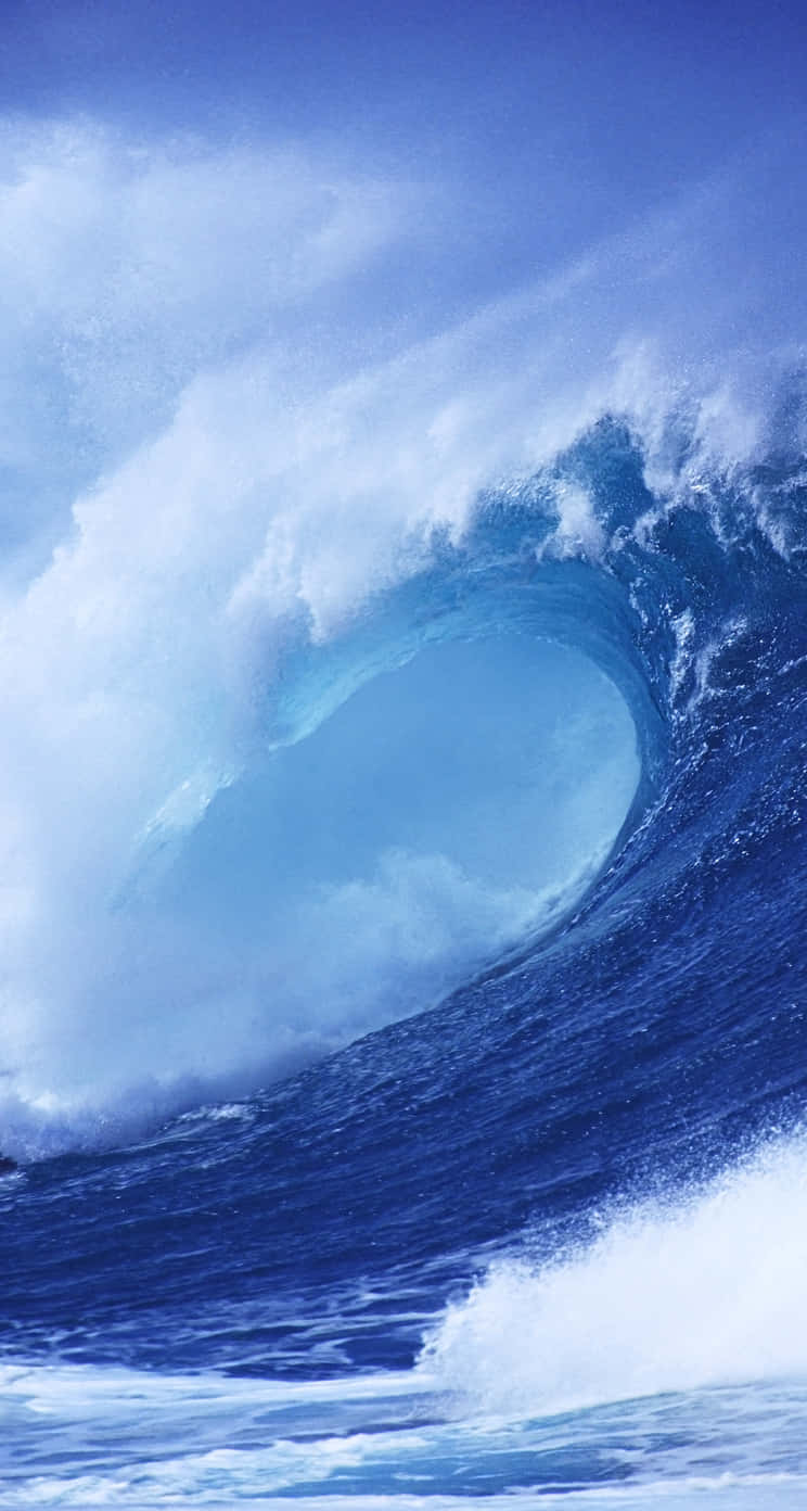 iOS 4, iPhone, blue ocean wave, HD Phone Wallpaper