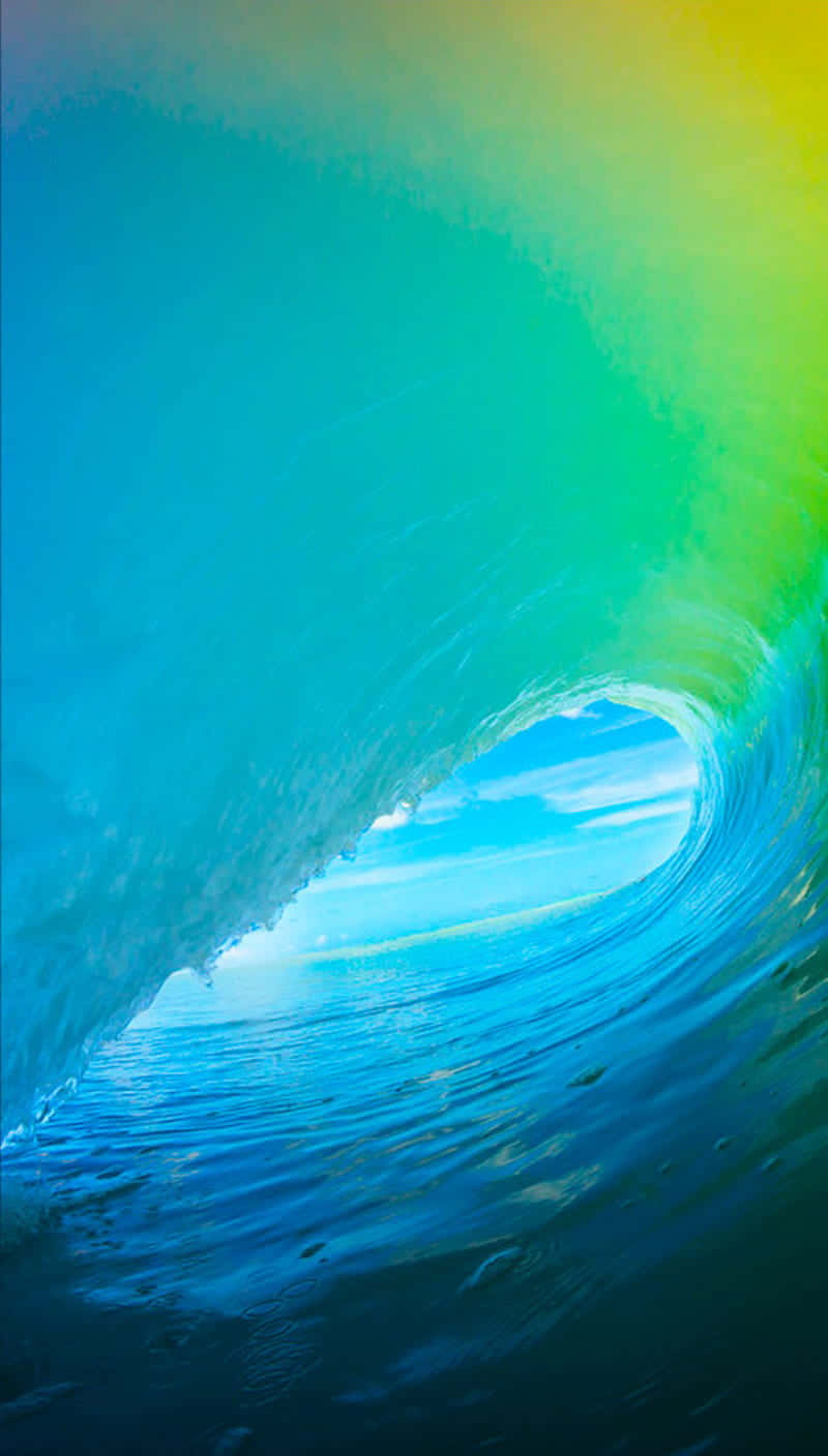 iOS 4, rainbow-colored, ocean wave, HD Phone Wallpaper