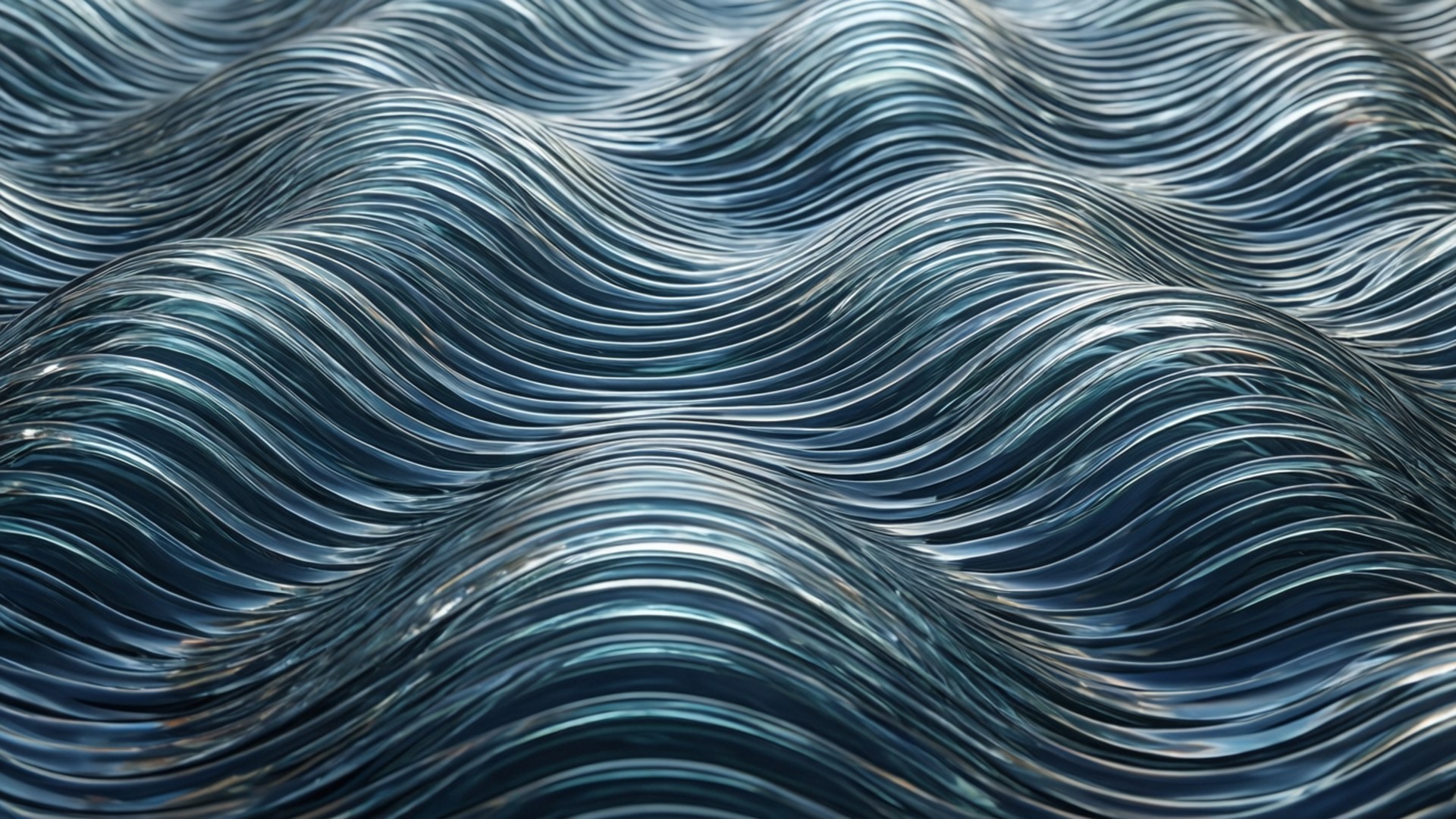 iOS 5, 3D glass wave, reflective glass surface, Full HD Desktop Wallpaper
