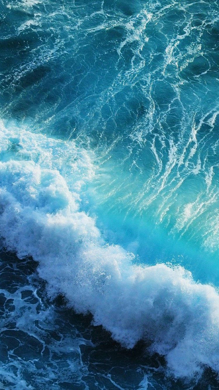 Ocean Waves, turquoise, white foam, HD Phone Wallpaper