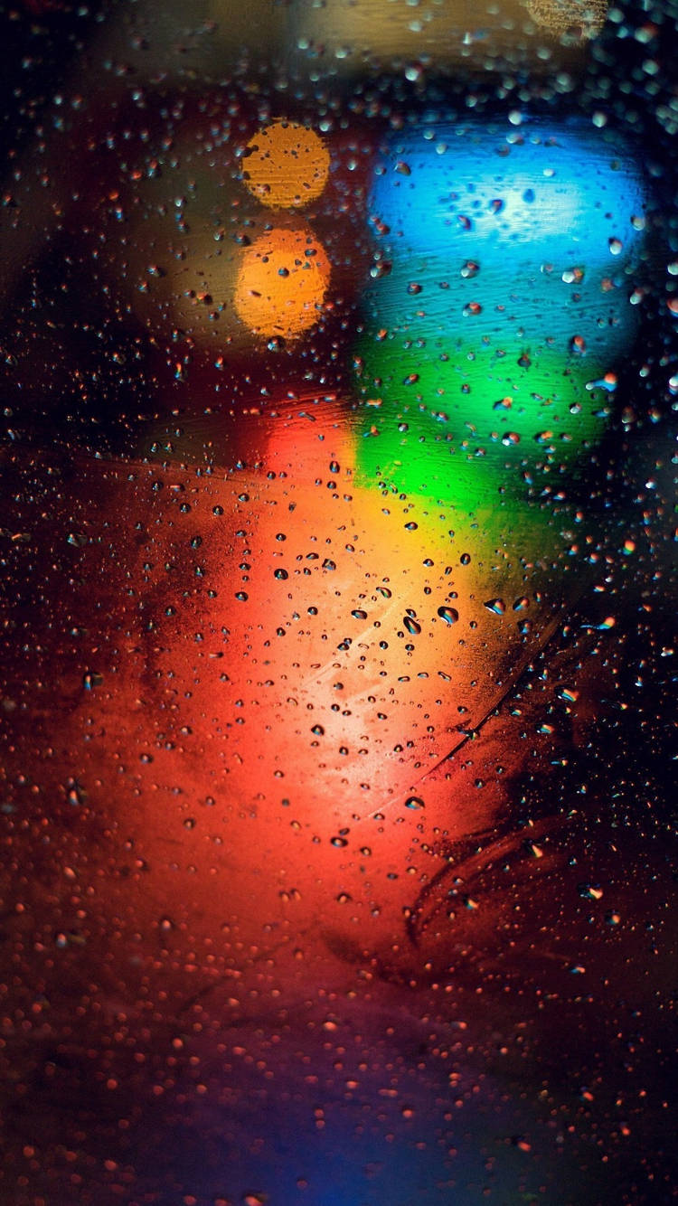 iOS 6, raindrops, wet window, HD Phone Wallpaper