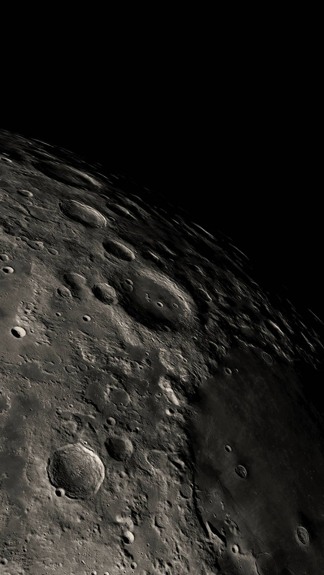 iOS 8, Moon, lunar surface, SD Phone Wallpaper