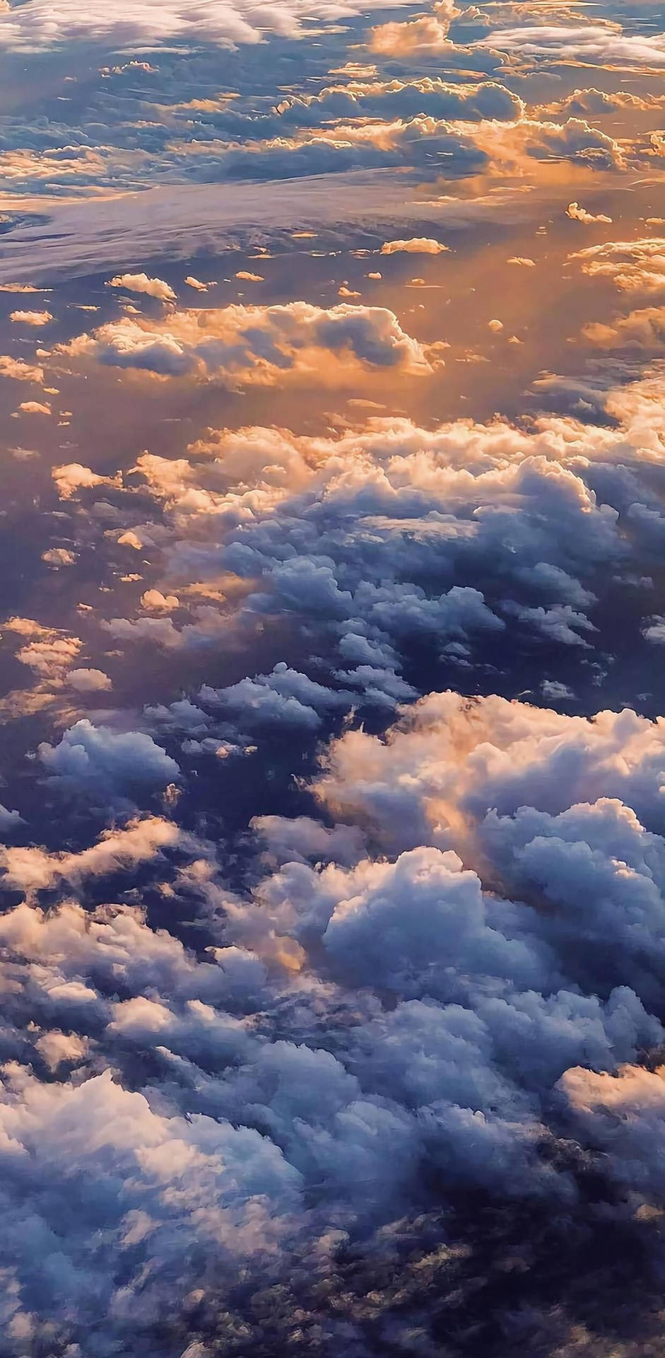 iPhone 12 Pro, clouds, golden sunset light, Full HD Phone Wallpaper