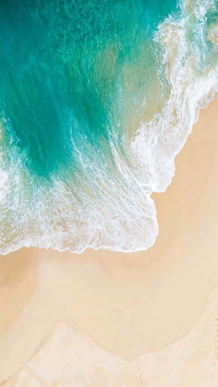 iOS Beach, turquoise ocean, golden sandy beach, HD Phone Wallpaper