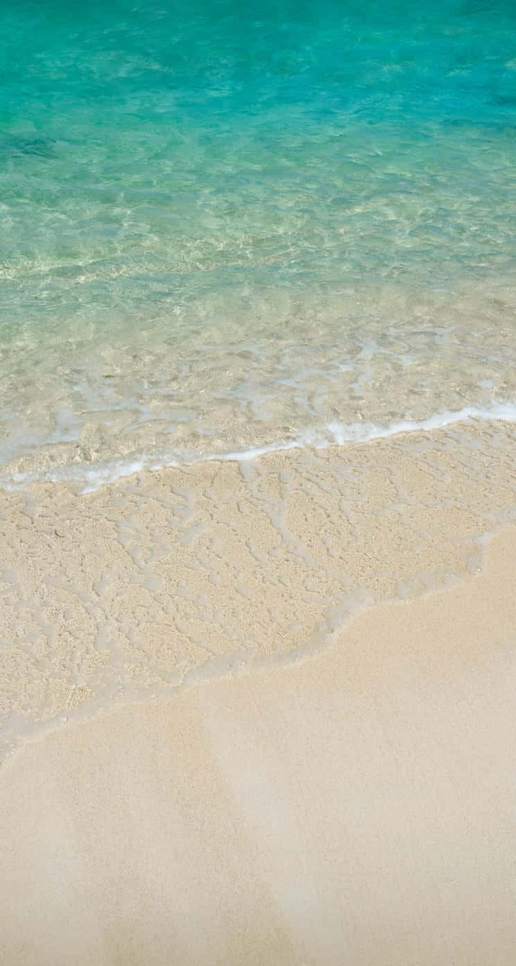 iOS Beach, turquoise waves, golden sand, HD Phone Wallpaper