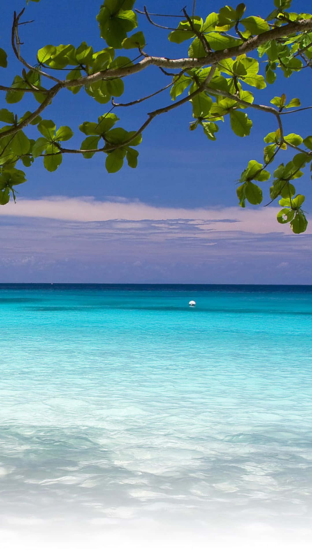 iOS Beach, Calm Blue Beach, turquoise ocean, Full HD Phone Wallpaper