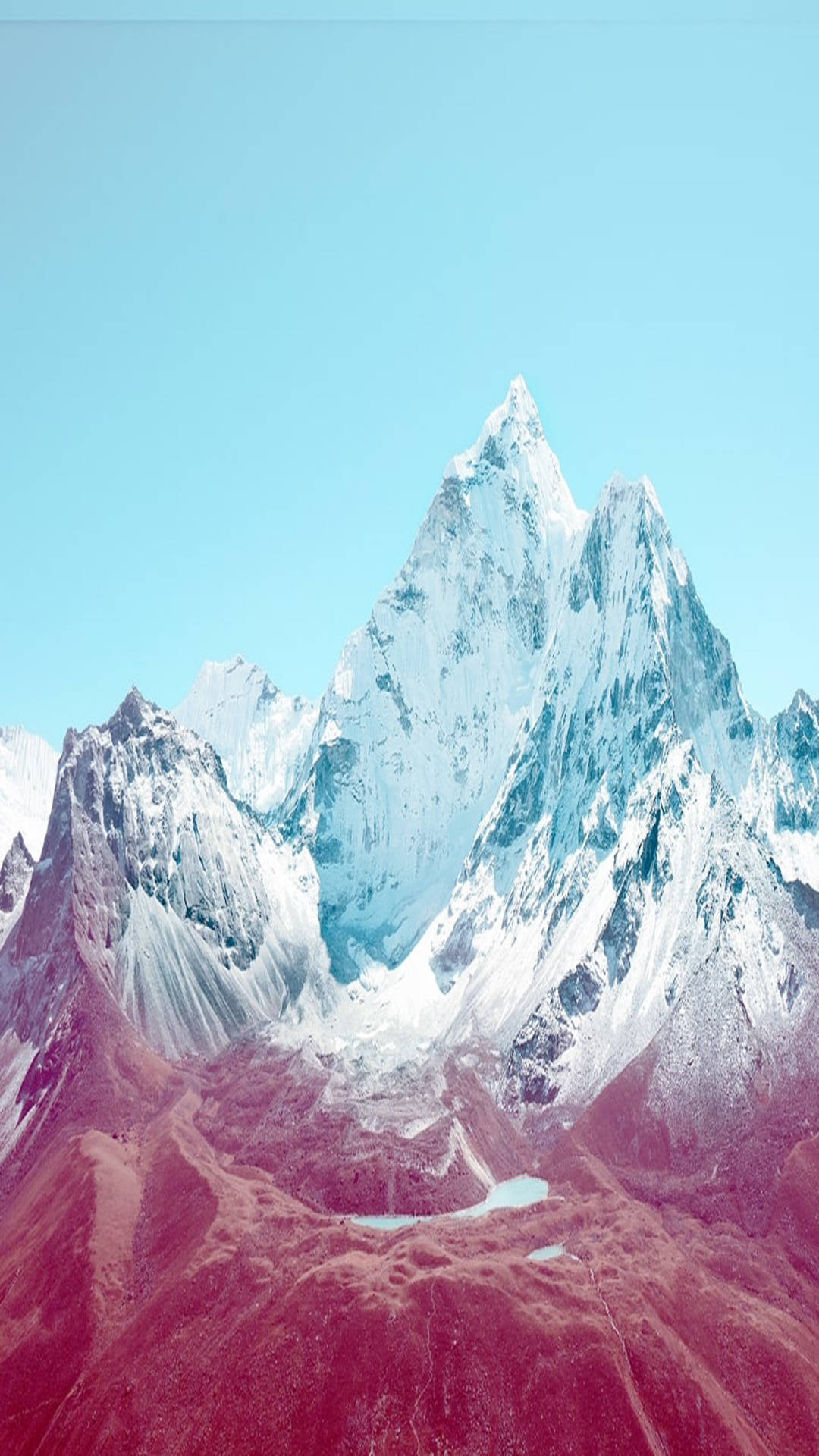 snowy mountains, snow-capped mountain peak, clear blue sky, Full HD Phone Wallpaper