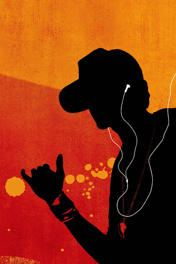 shaka sign, silhouette, cap, SD Phone Wallpaper