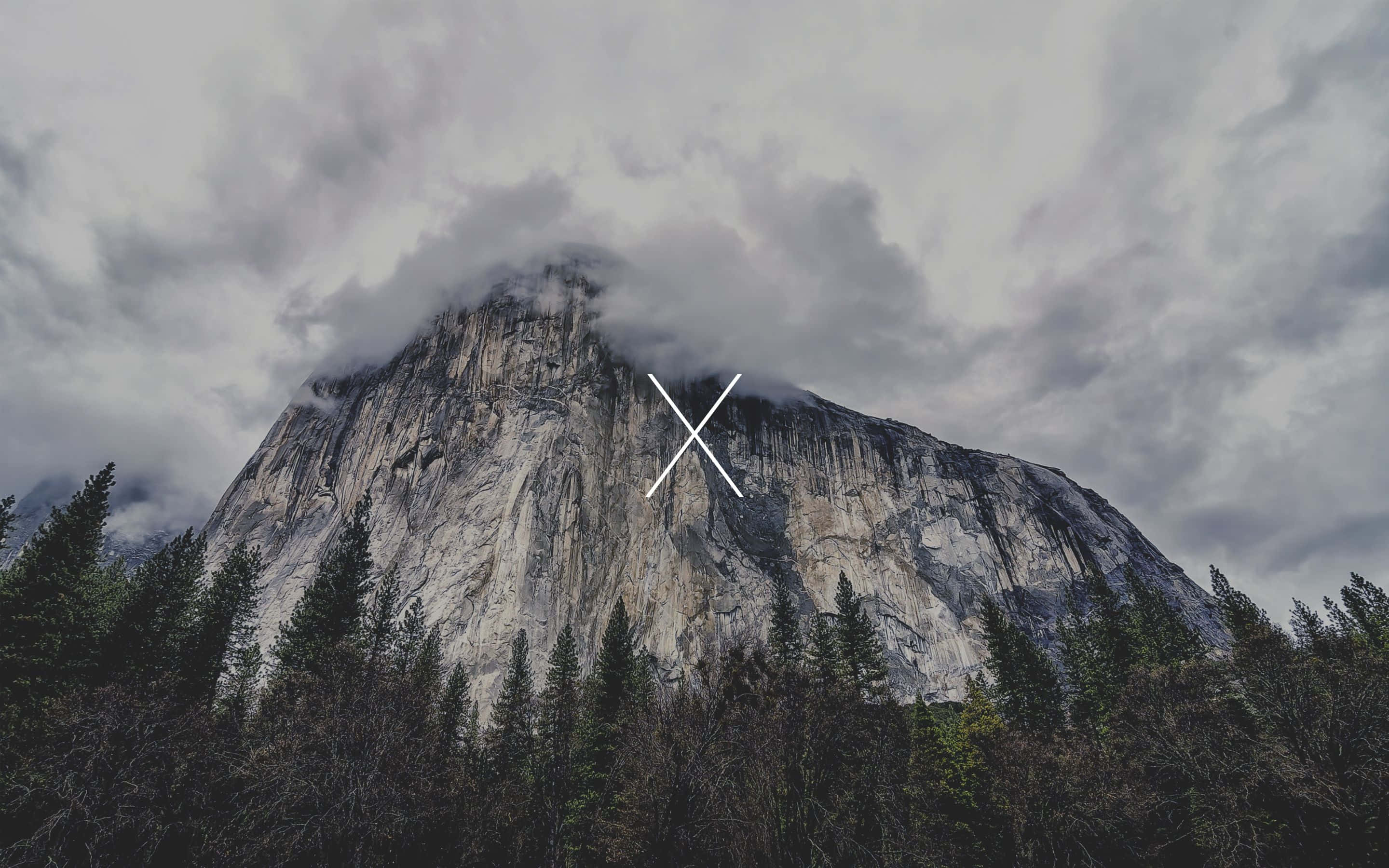 iOS Desktop, granite mountain, mist, 2K Desktop Wallpaper