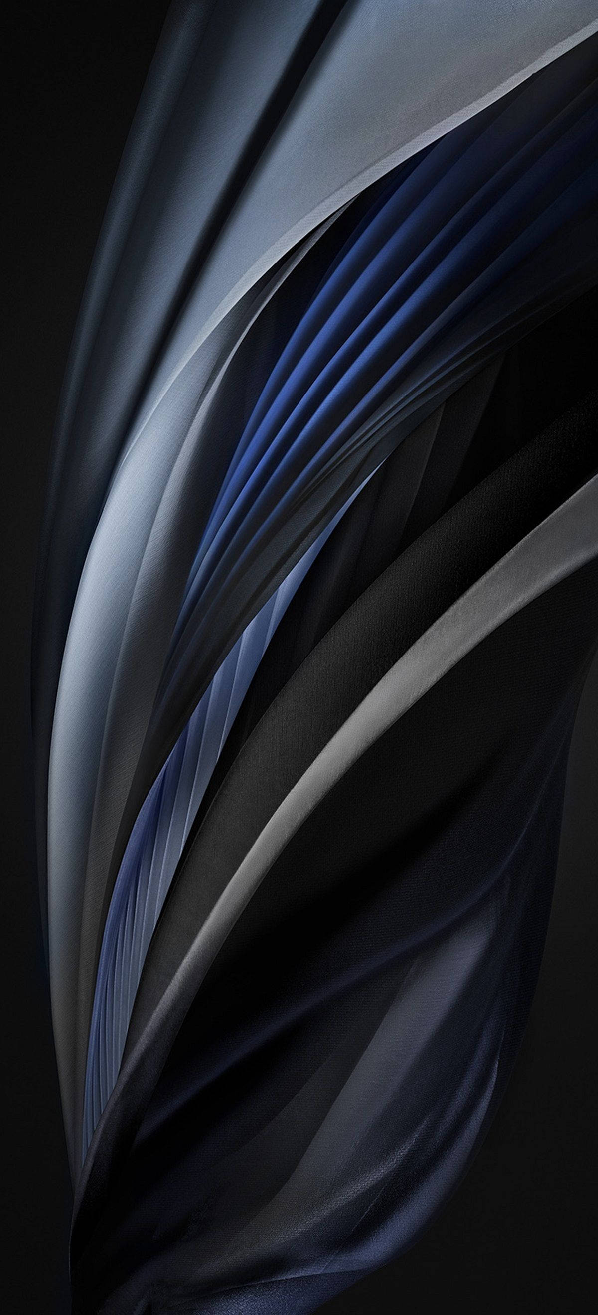 iOS 12, black, curve lines, 2K Phone Wallpaper