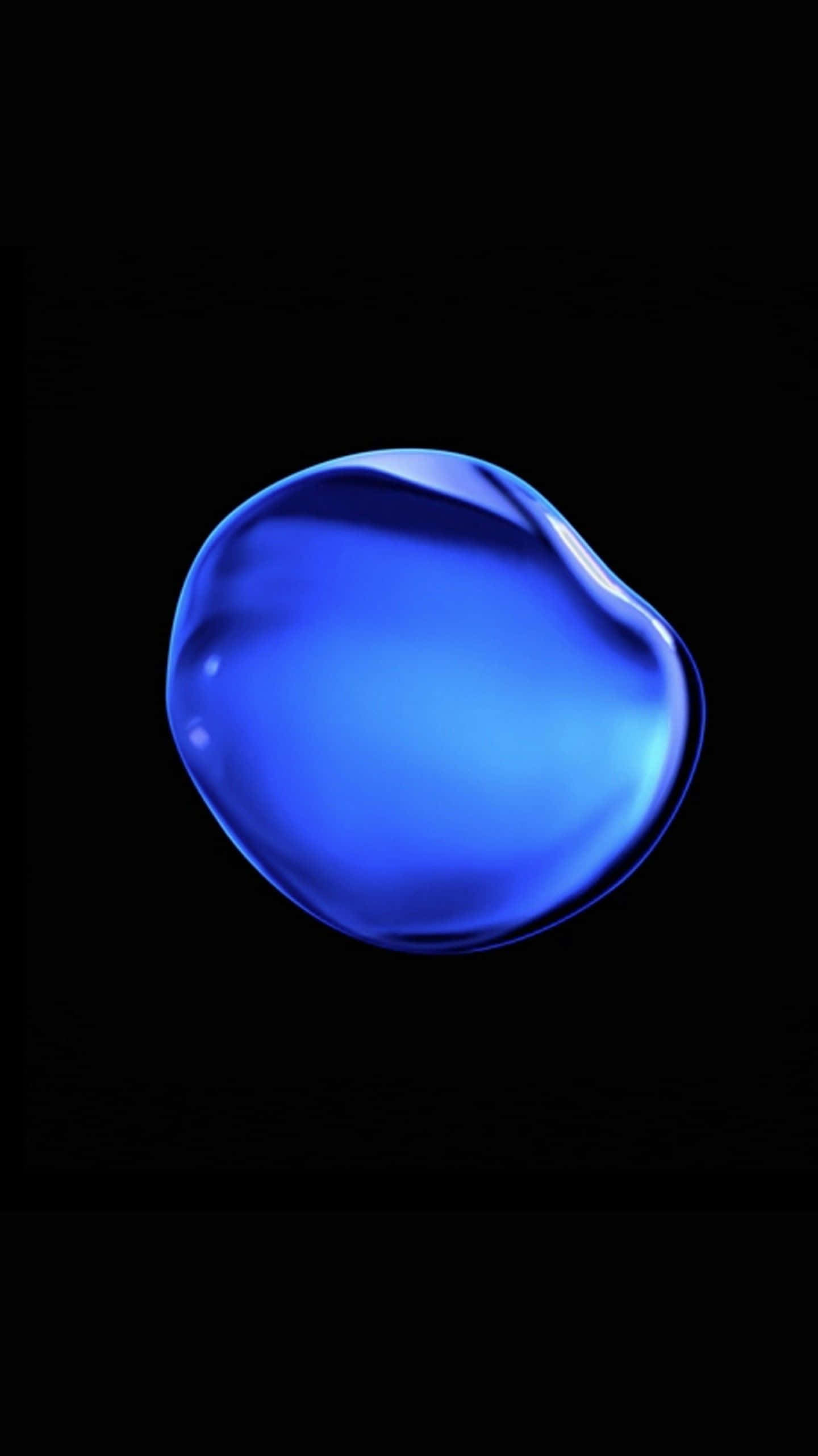 iOS 1, blue marble texture, luminous blue liquid droplet, 2K Phone Wallpaper