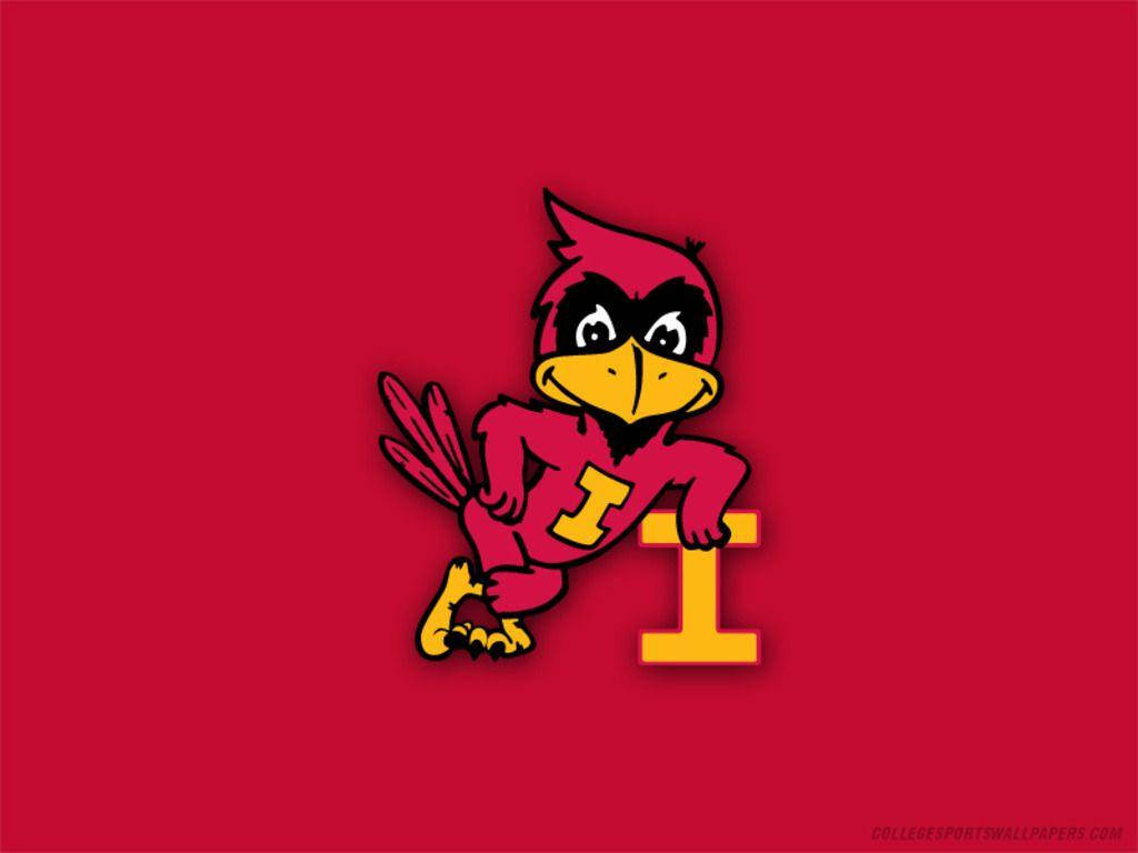 Iowa State University, cardinal mascot, red and yellow, SD Desktop Wallpaper