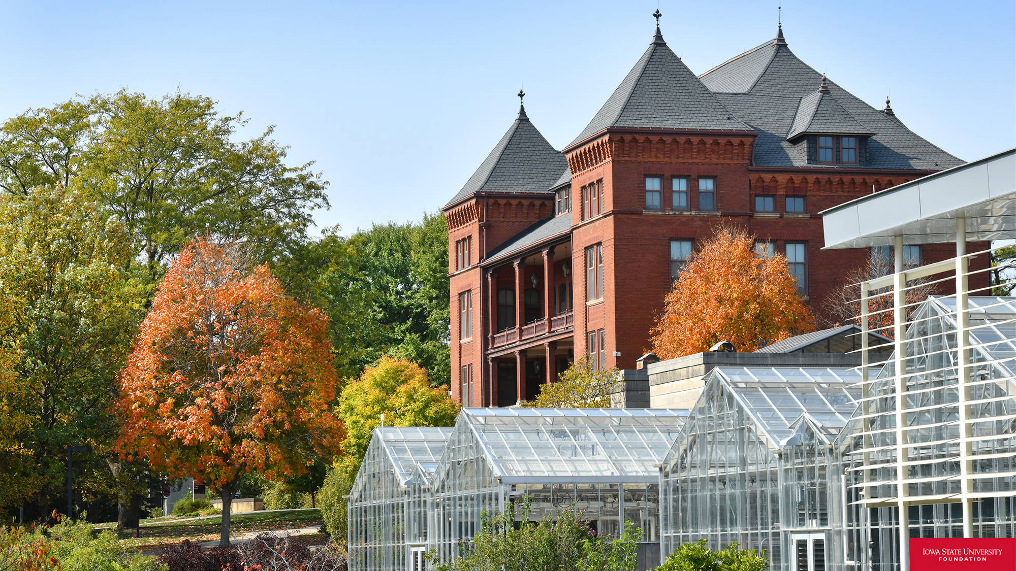 Iowa State University, greenhouses, red brick, Full HD Desktop Wallpaper