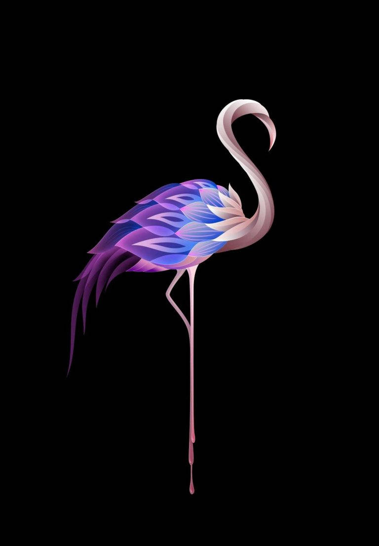 iPad 2021, flamingo, iridescent purple blue, SD Phone Wallpaper