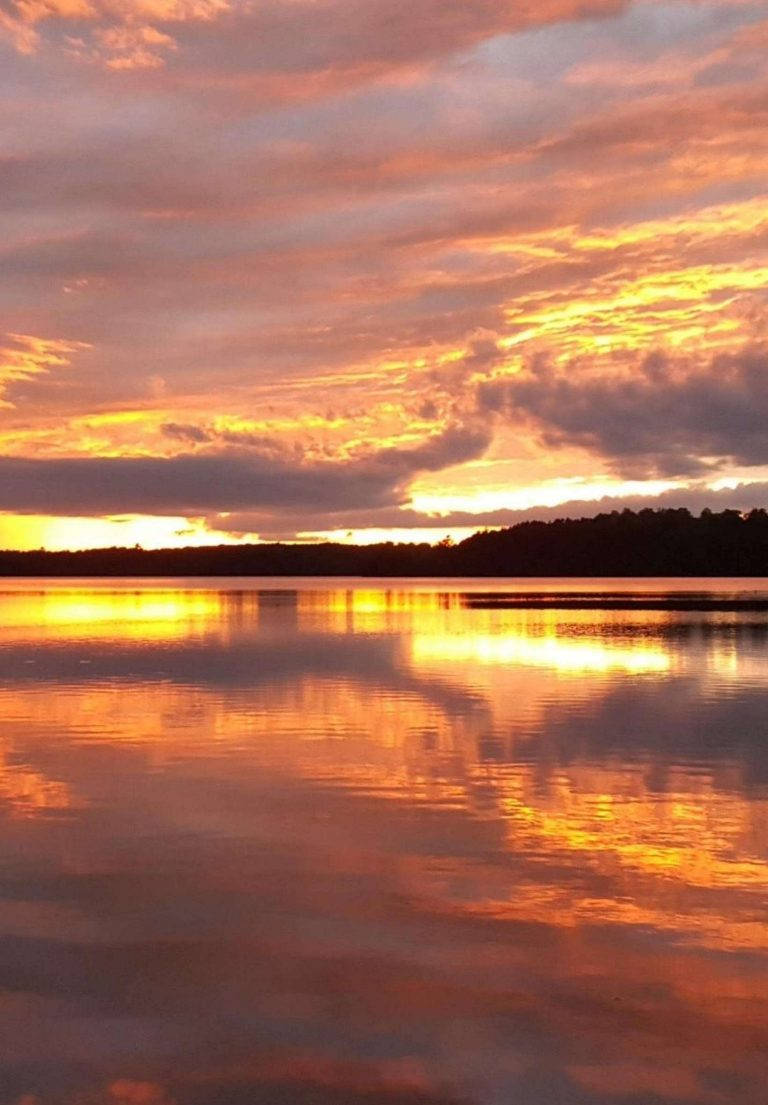 iPad 2021, lake, sunset, SD Phone Wallpaper
