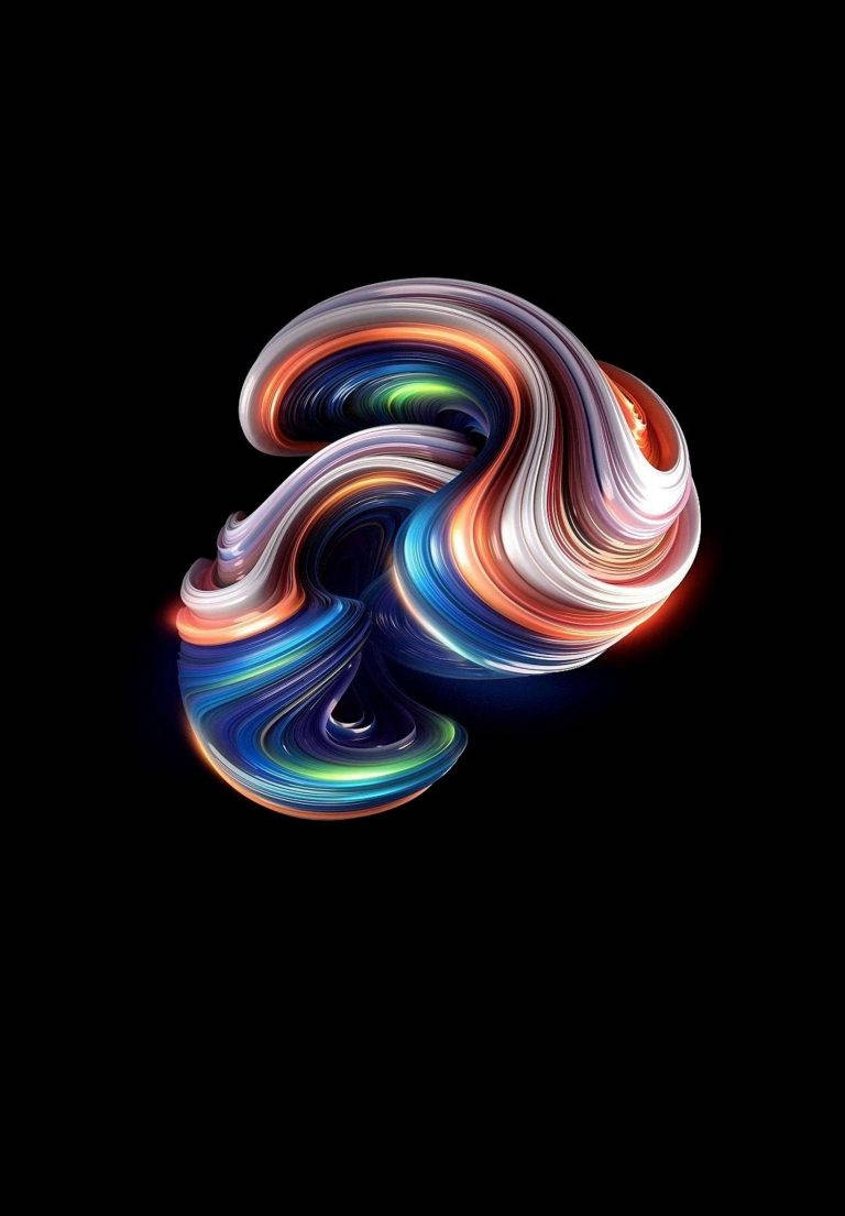 iPad 2021, abstract colorful waves, glowing rainbow hues, SD Phone Wallpaper