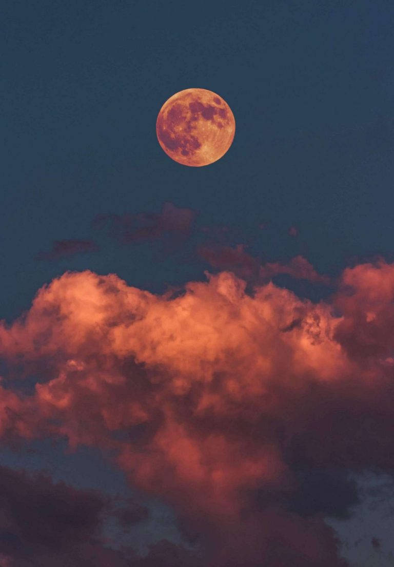 iPad 2021, full moon, clouds, SD Phone Wallpaper