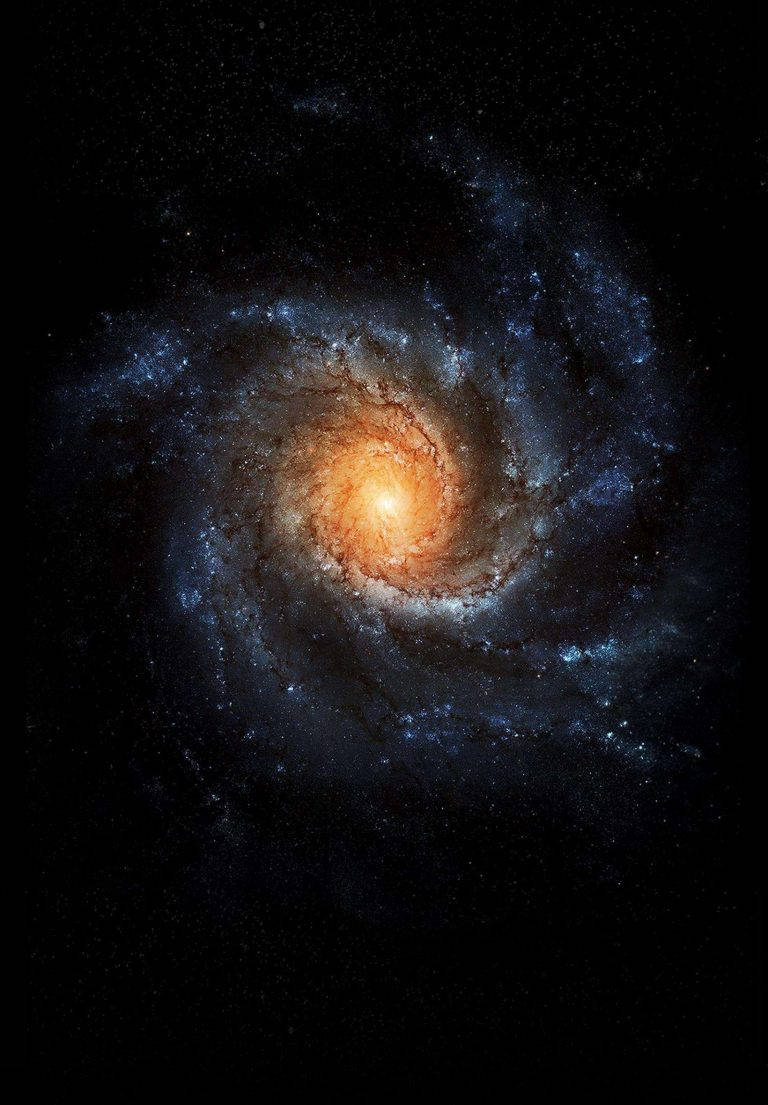 Galaxy Rotation, iPad 2021, glowing orange core, SD Phone Wallpaper
