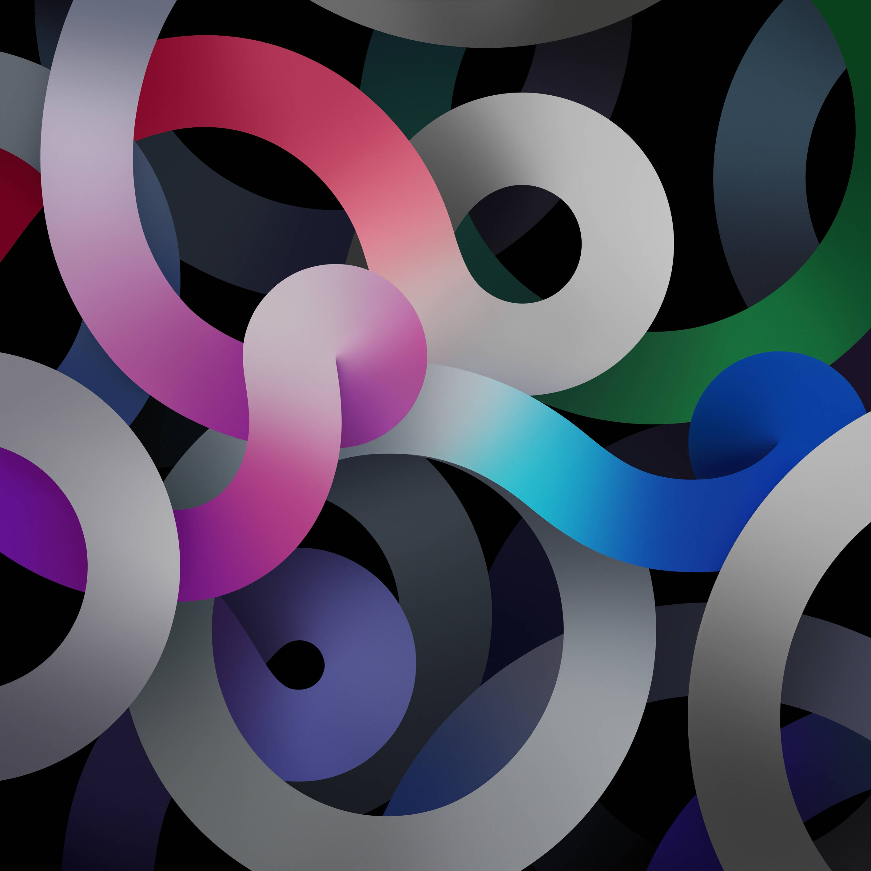 iPad Air 4, faint grey swirls, dark background, 2K Desktop Wallpaper