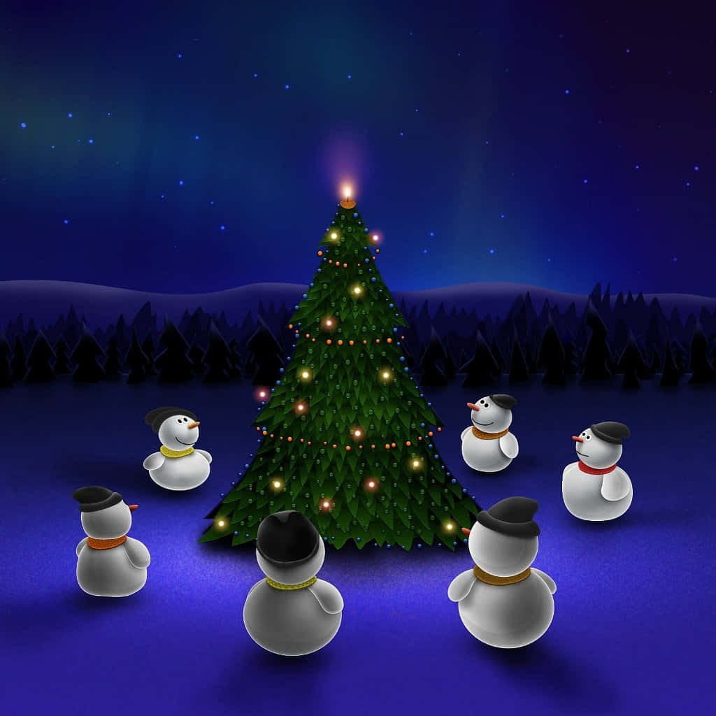 iPad, Christmas, snowy landscape, SD Desktop Wallpaper