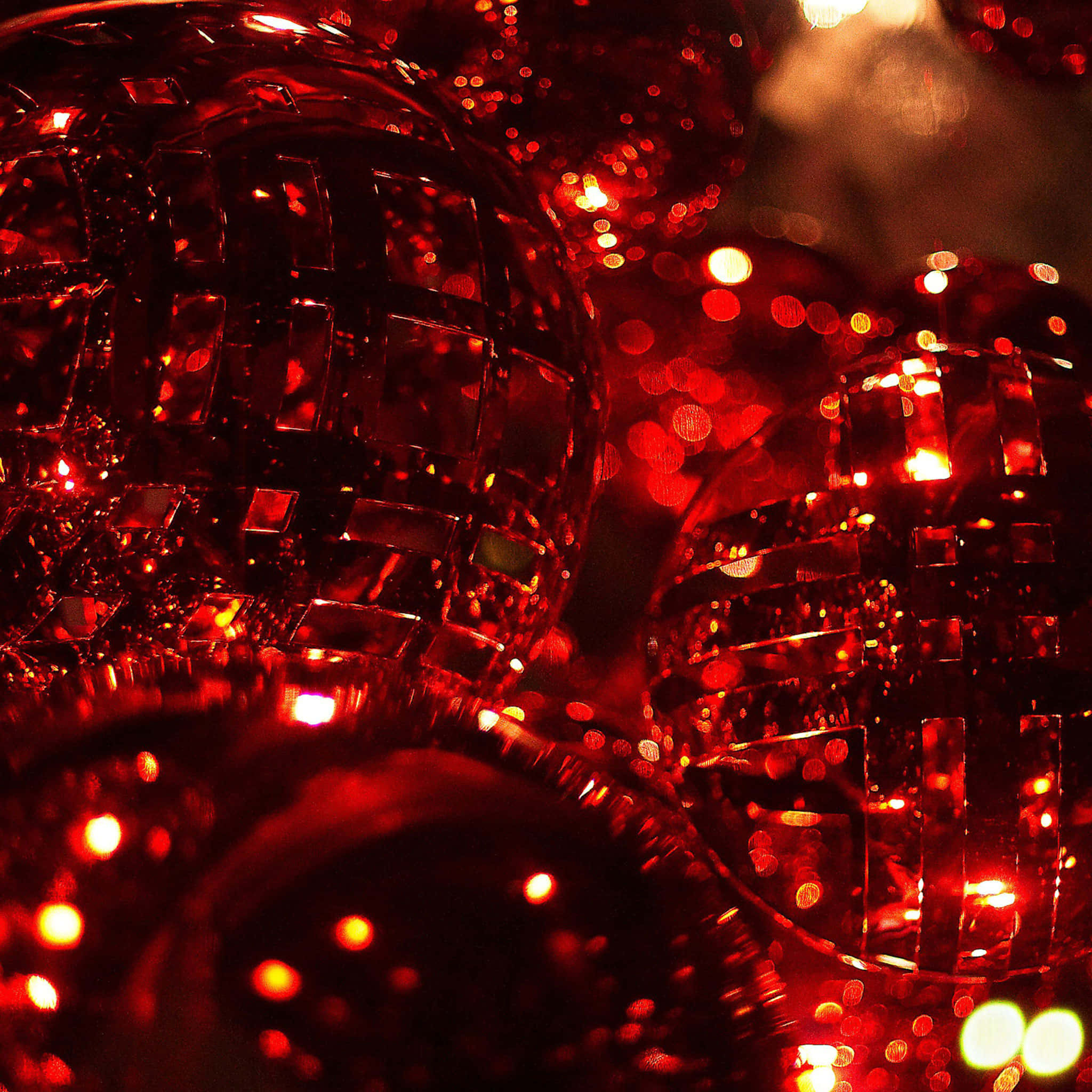 iPad, Christmas, shimmering red disco balls, Full HD Desktop Wallpaper