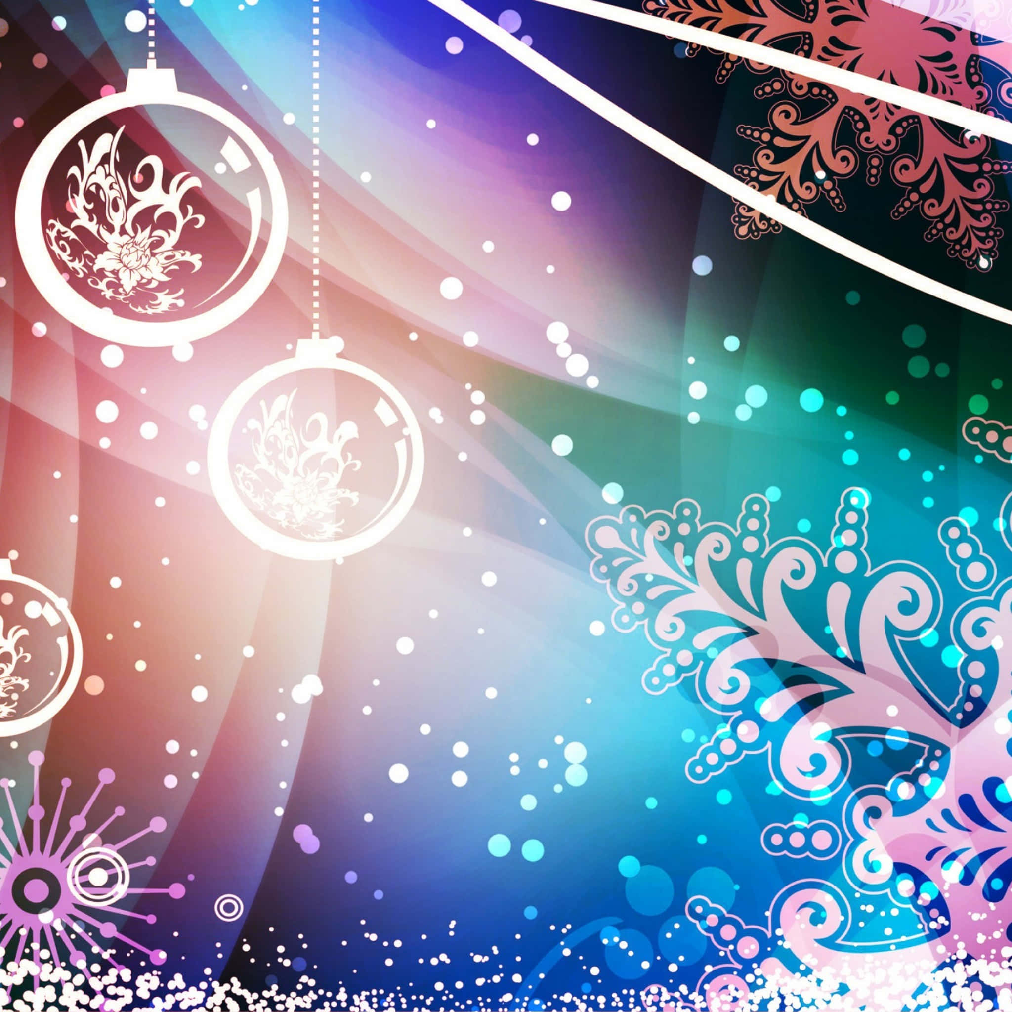 iPad, holiday, glowing ornaments, Full HD Desktop Wallpaper