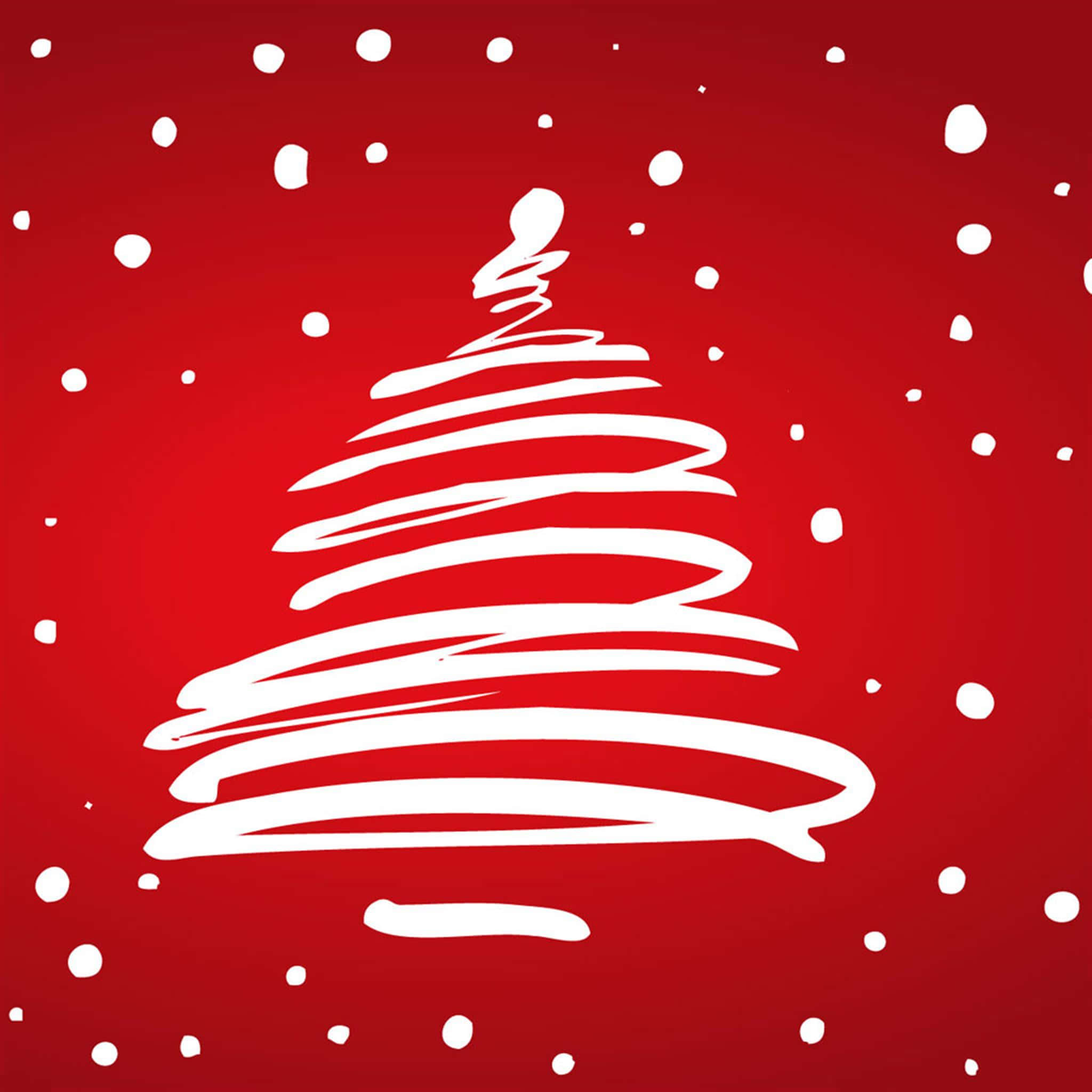 iPad Christmas, white Christmas tree, bold brushstrokes, Full HD Desktop Wallpaper