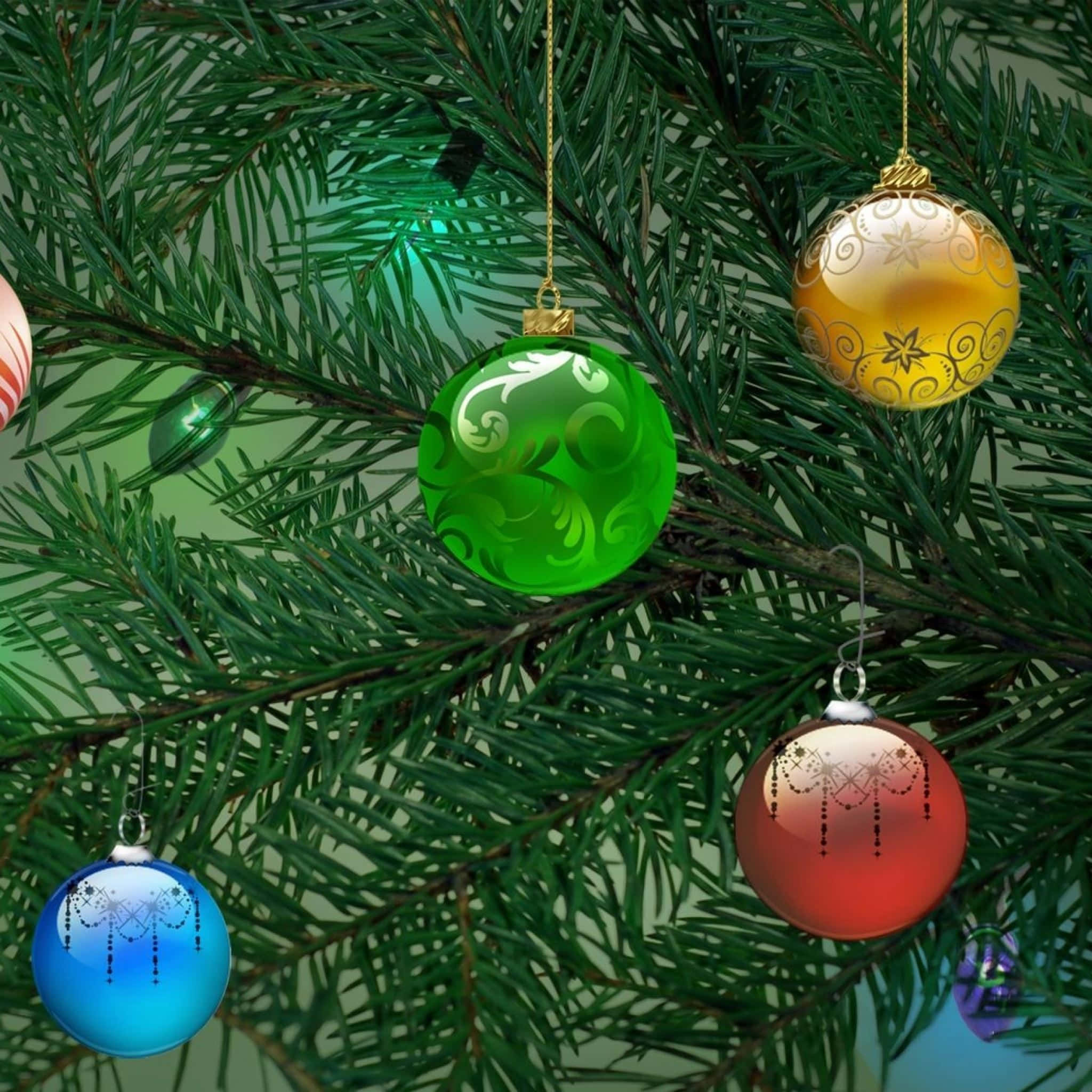 iPad, Christmas, green, Full HD Desktop Wallpaper