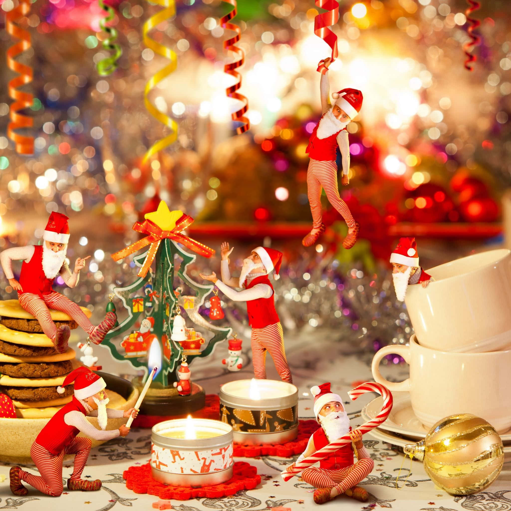 iPad, Christmas, elf figurines, Full HD Desktop Wallpaper
