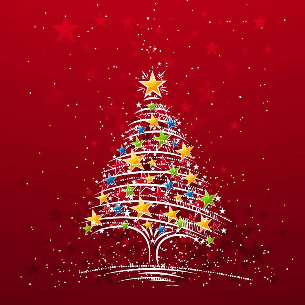 iPad, Christmas, colorful stars, SD Desktop Wallpaper