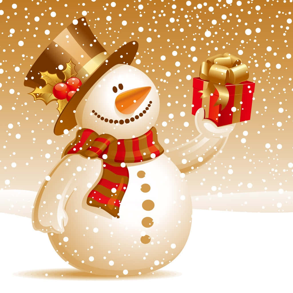 iPad, snowman, top hat, SD Desktop Wallpaper