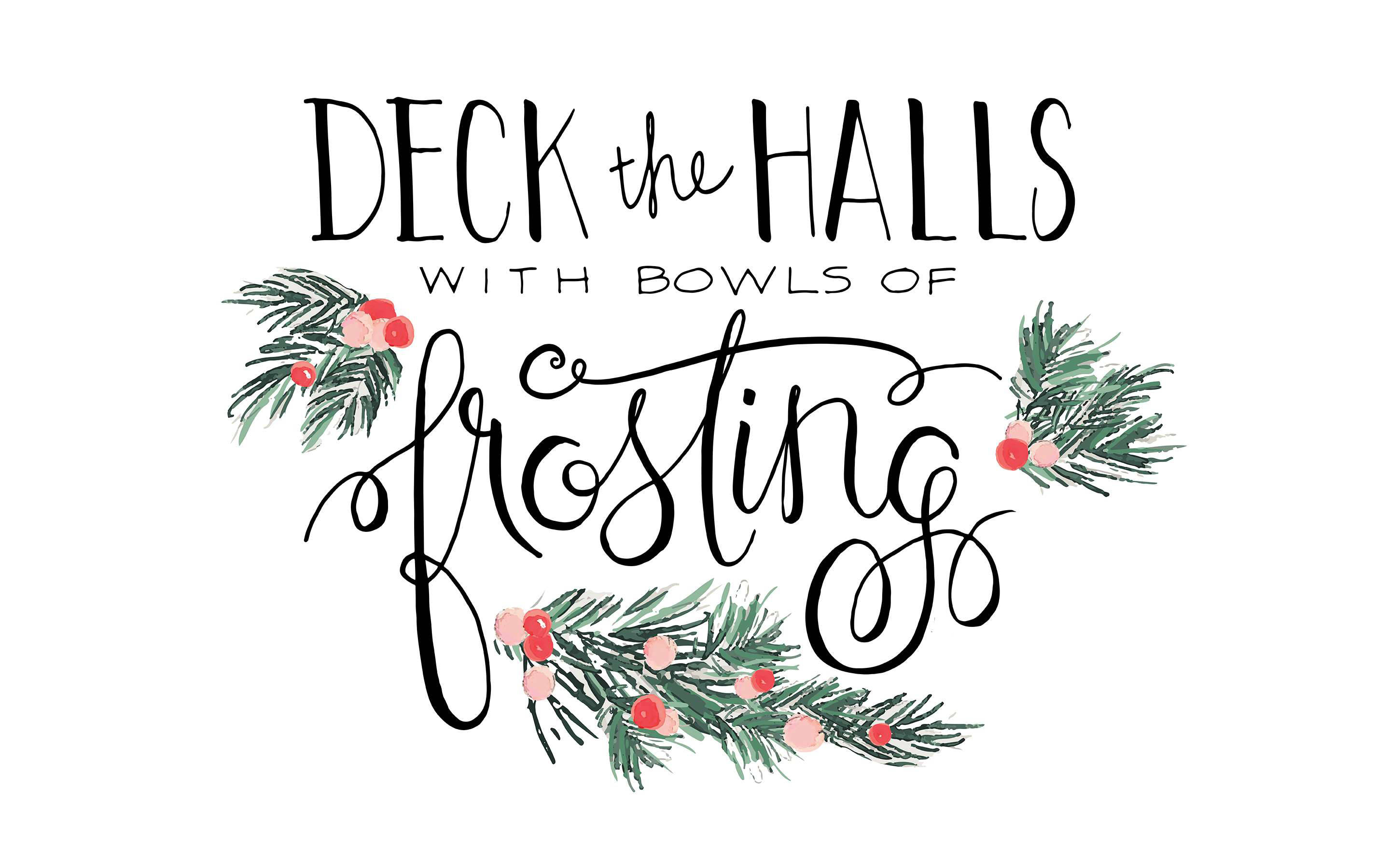 iPad, Christmas, watercolor, 2K Desktop Wallpaper