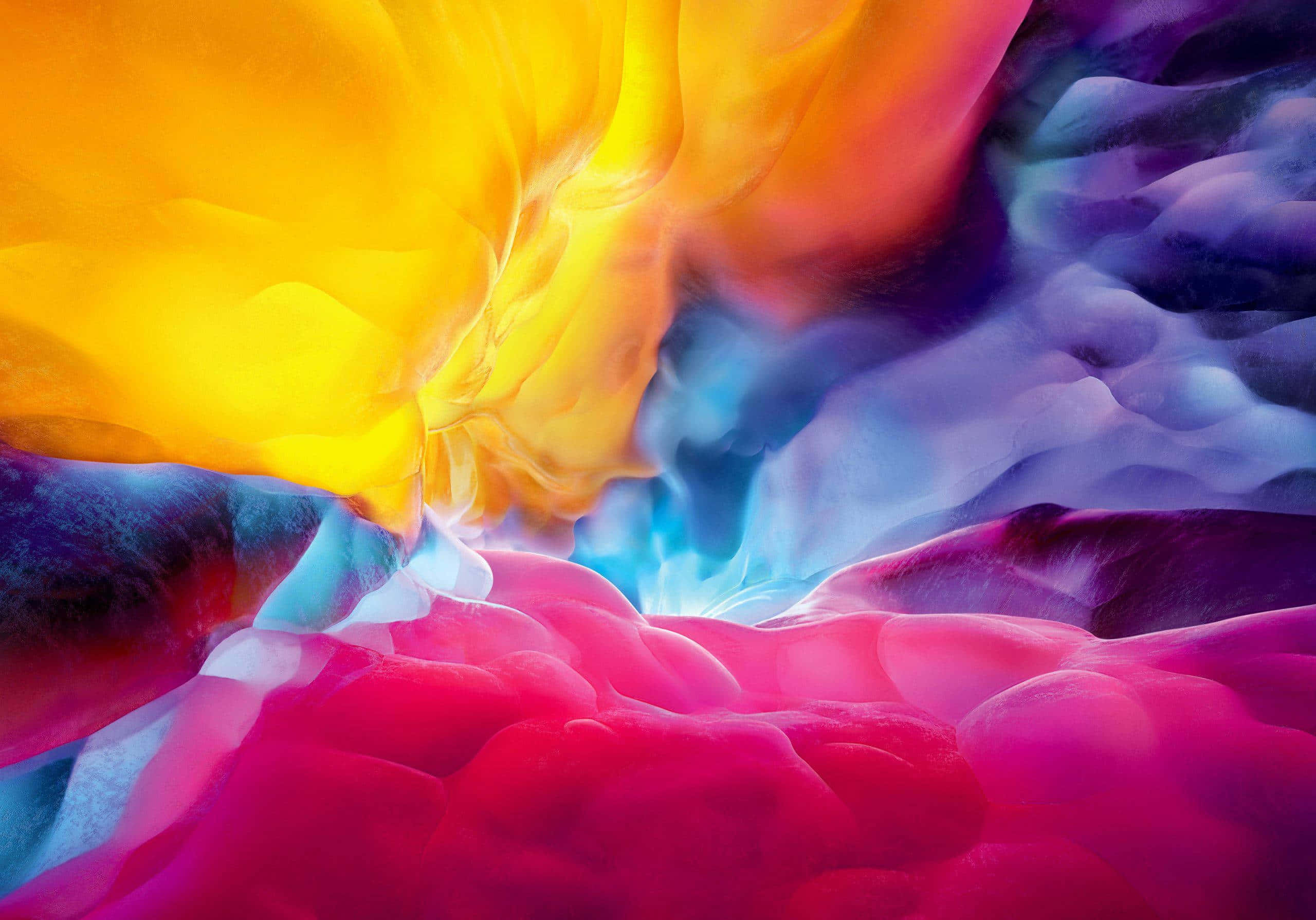 iPad Default, yellow, pink, 2K Desktop Wallpaper