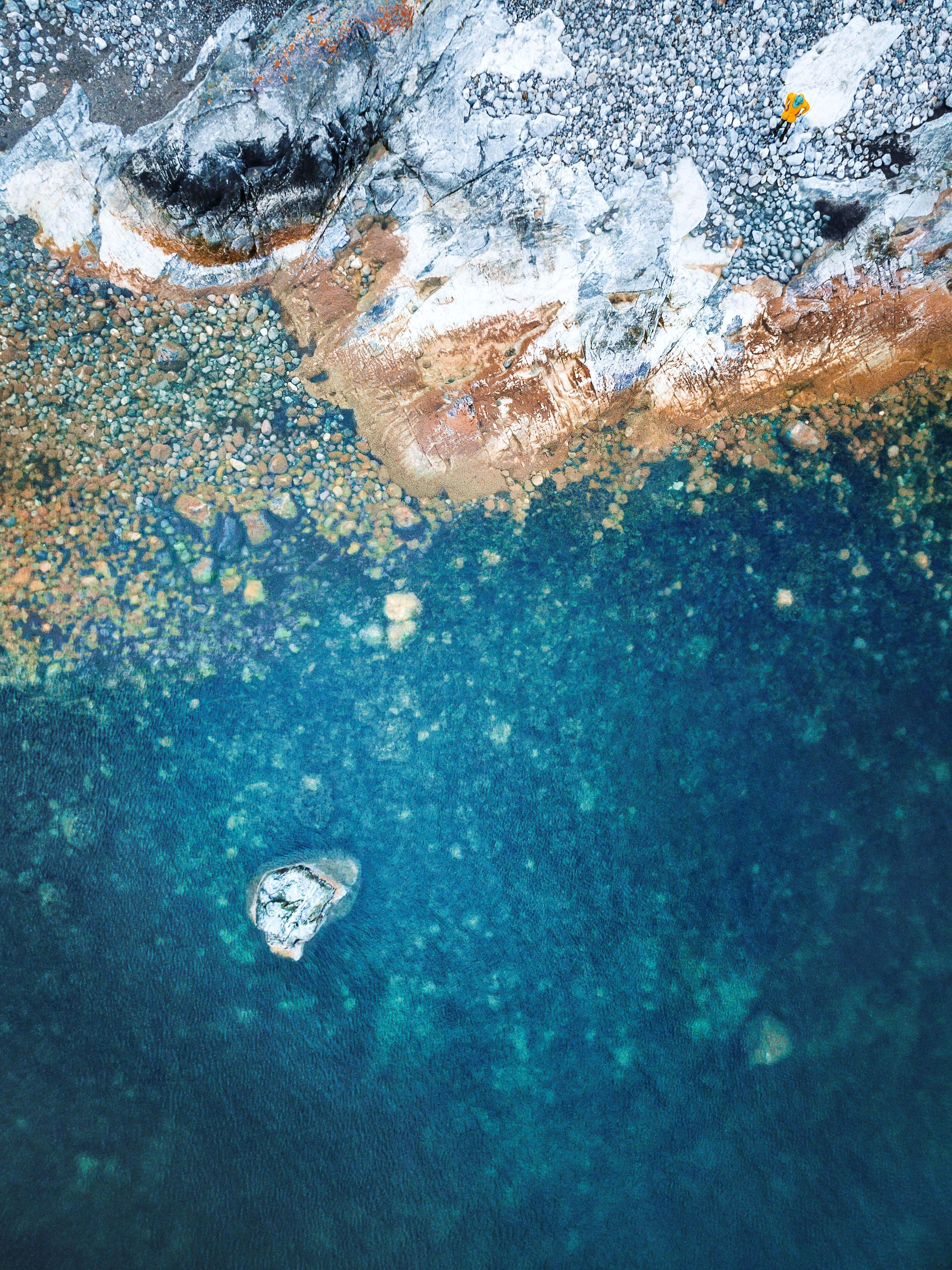 iPad, original wallpaper, rocky coastline, 5K Phone Wallpaper