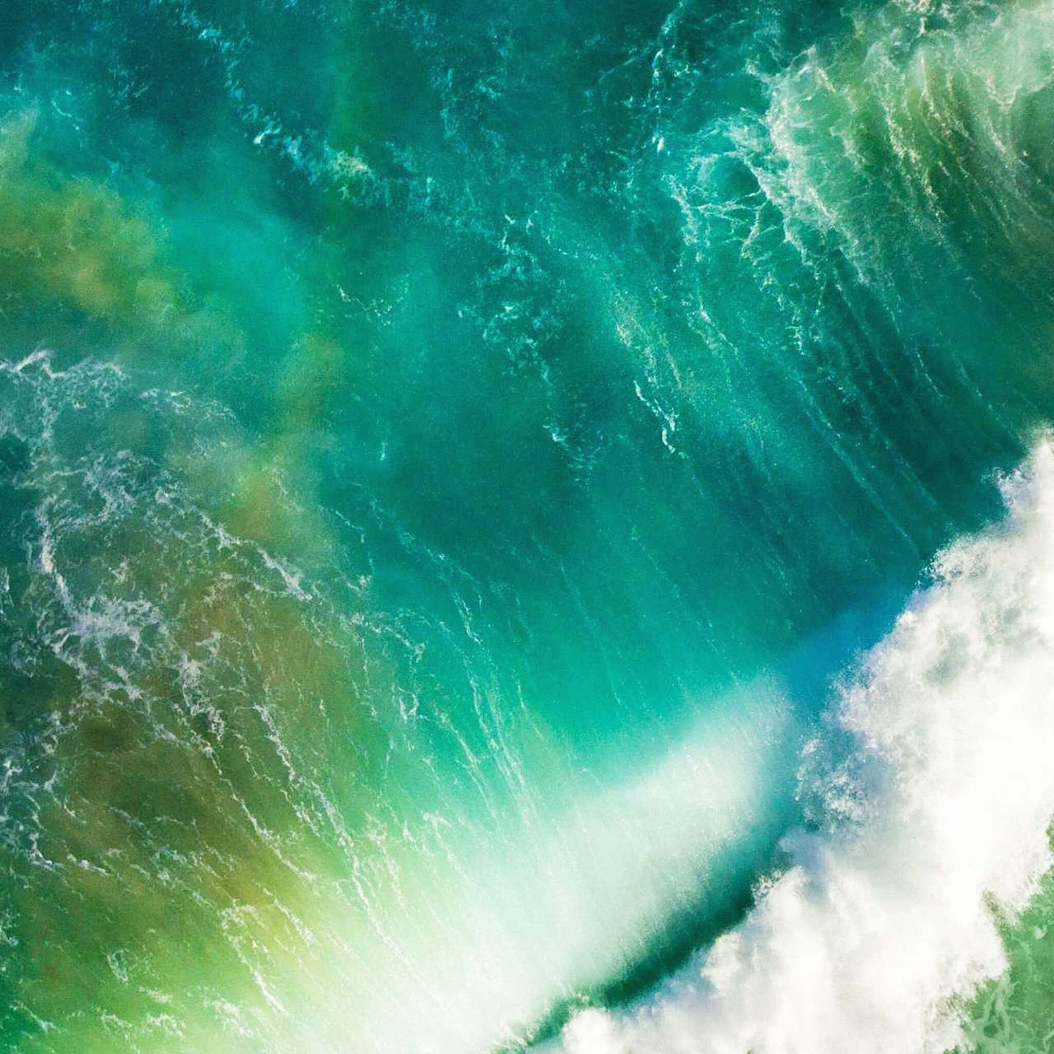 iPad Default, apple logo, turquoise ocean, Full HD Desktop Wallpaper