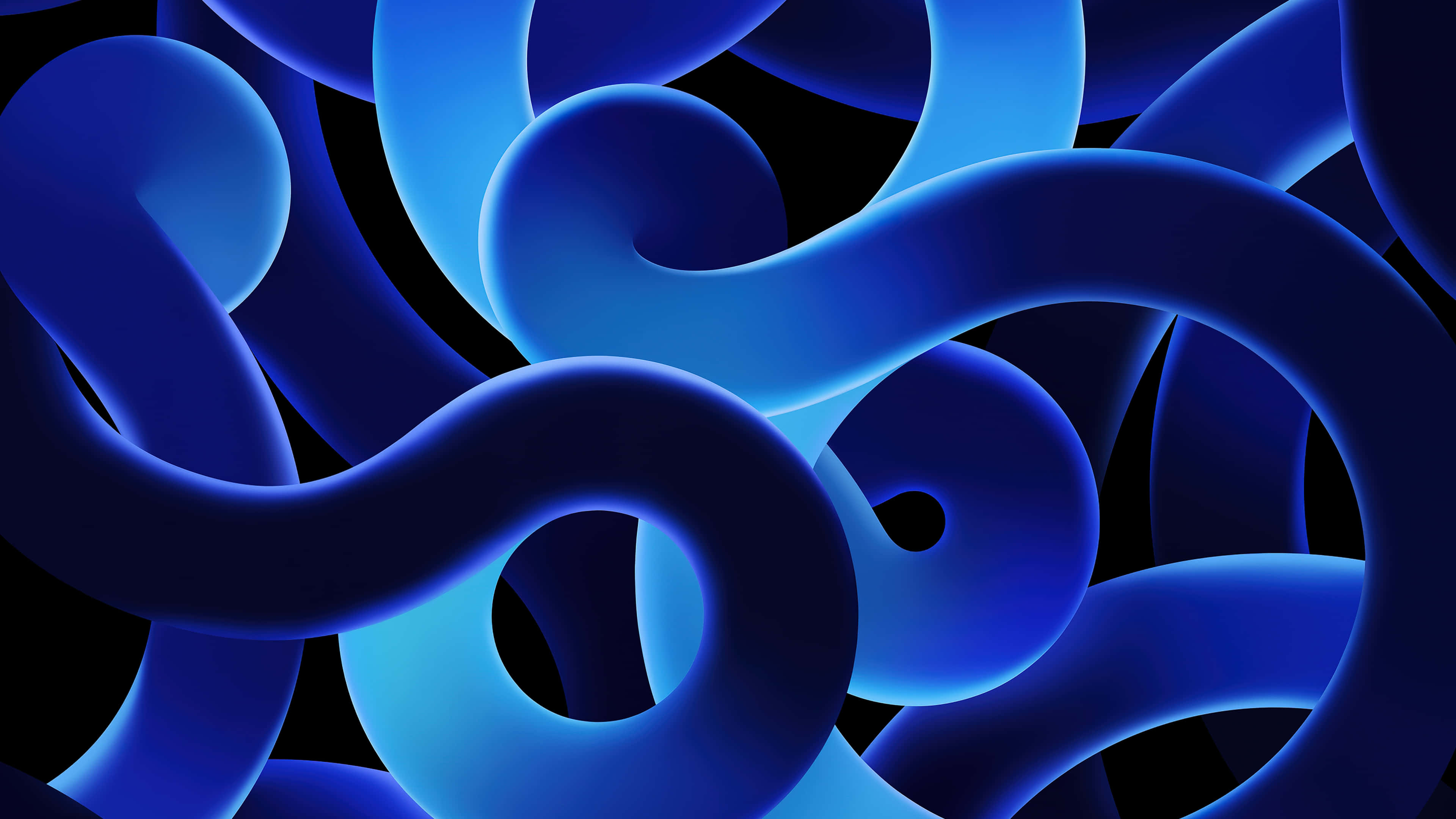 iPad Default, 3840 x 2160, glowing blue abstract tubes, 4K Desktop Wallpaper