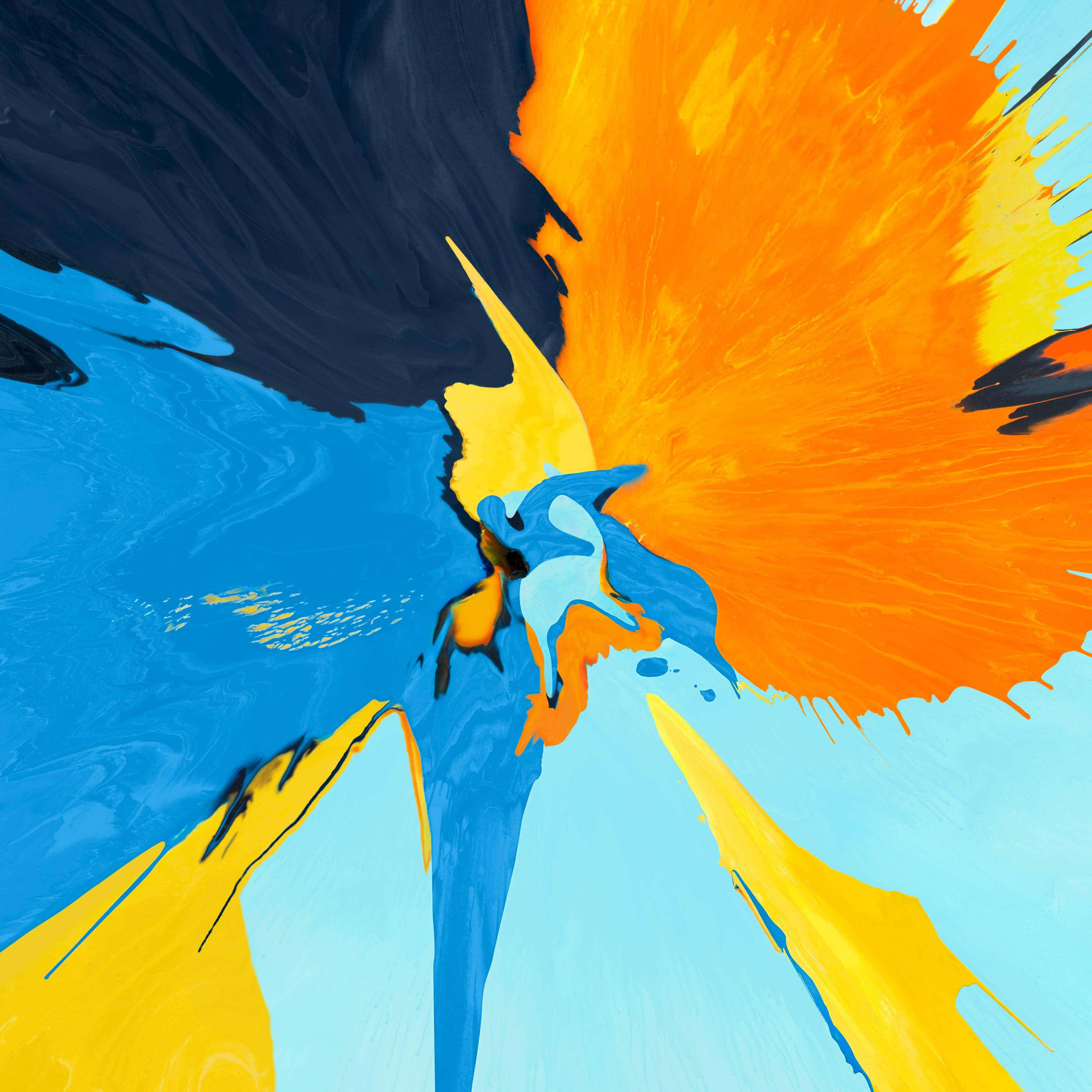 iPad, orange, yellow, 2K Desktop Wallpaper