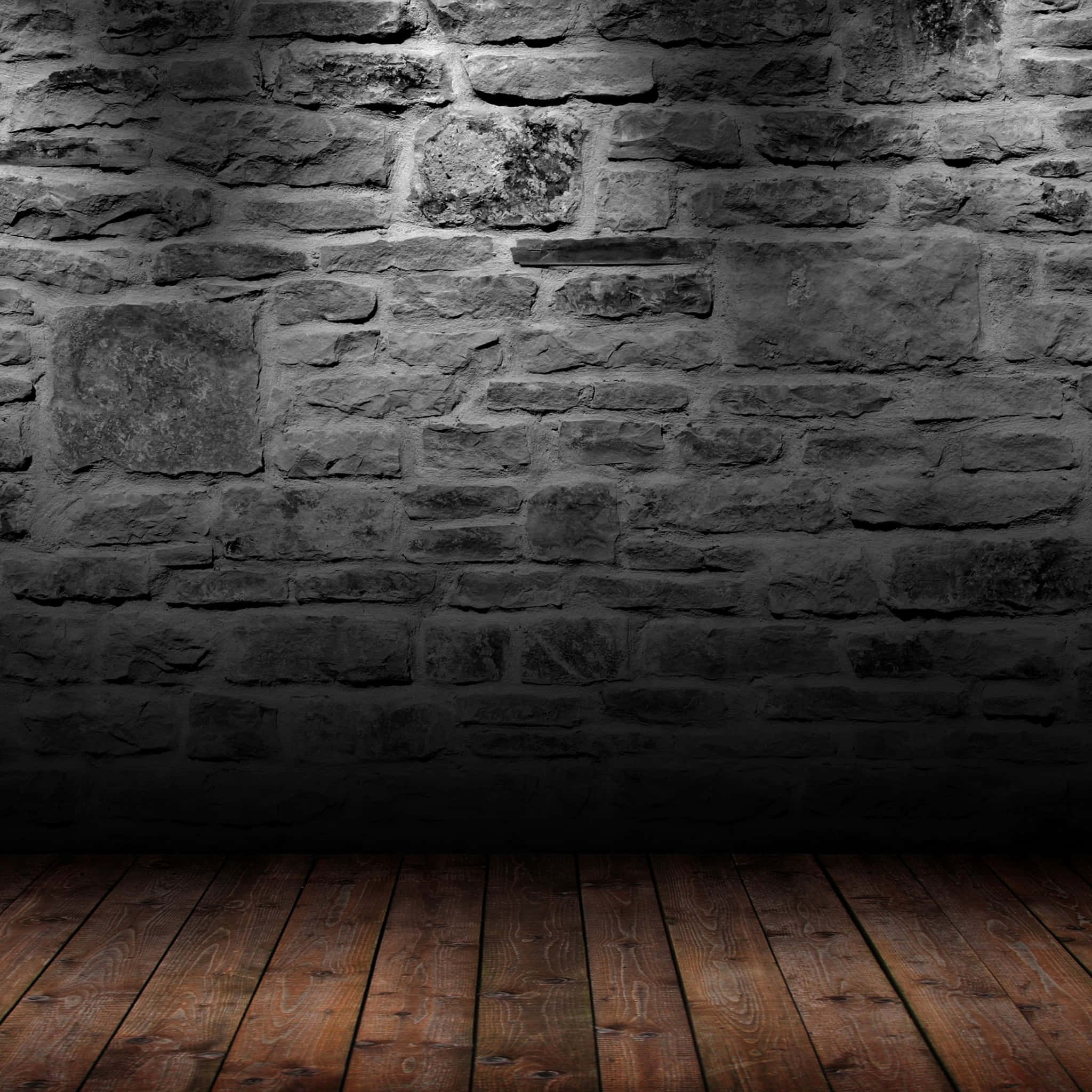 iPad 2, stone wall, wooden floor, Full HD Desktop Wallpaper
