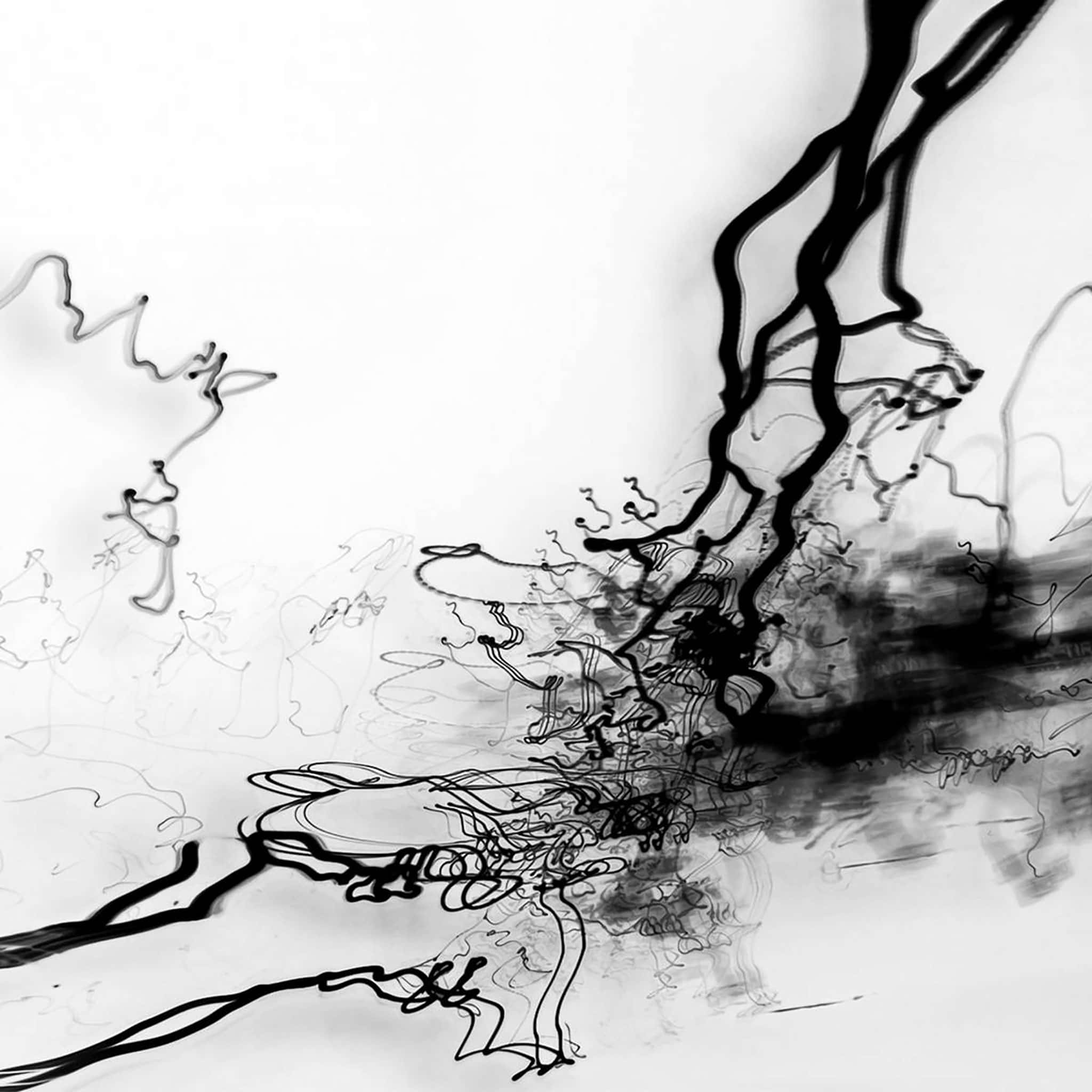 white iPad, black ink, abstract expressionist, Full HD Desktop Wallpaper