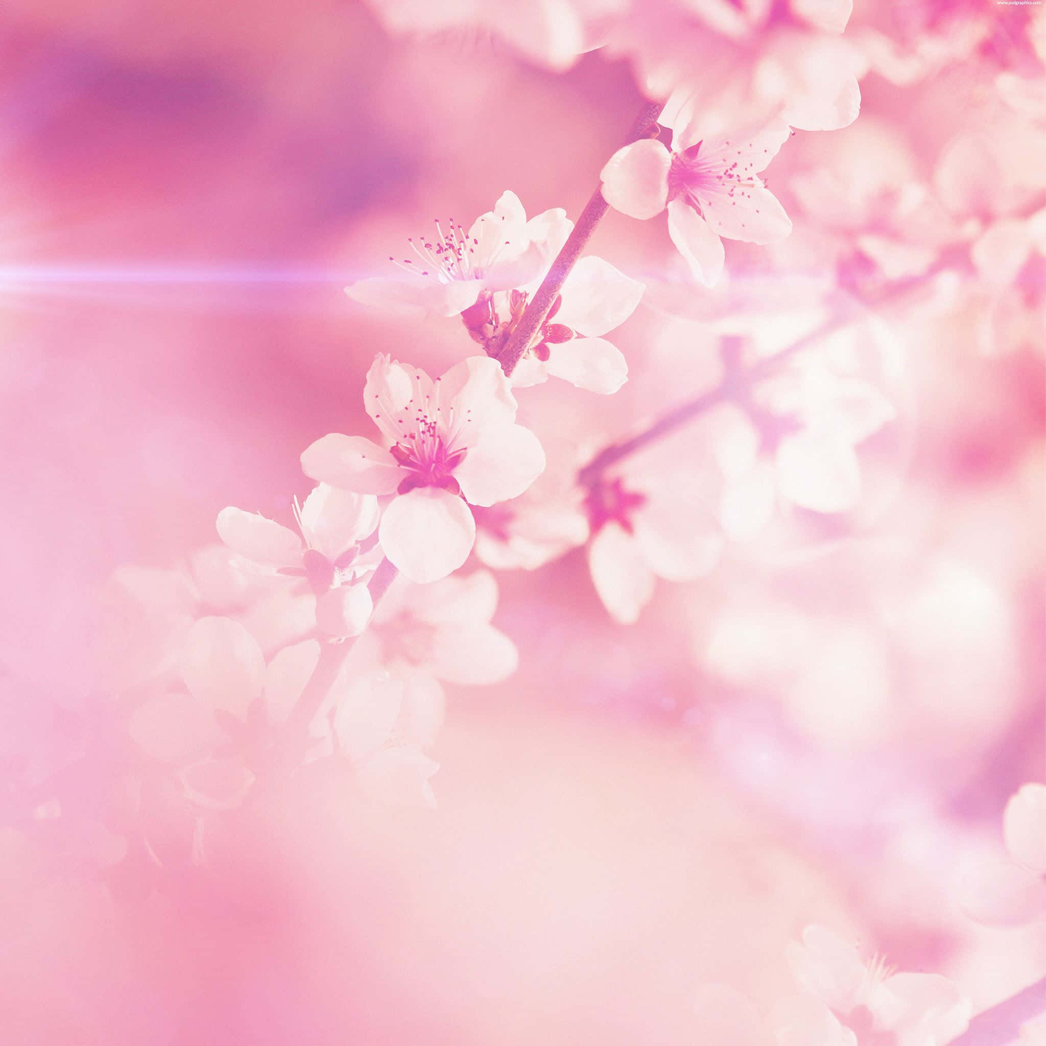 Pink Blossom Bluri Pad, cherry blossoms, pastel background, Full HD Desktop Wallpaper