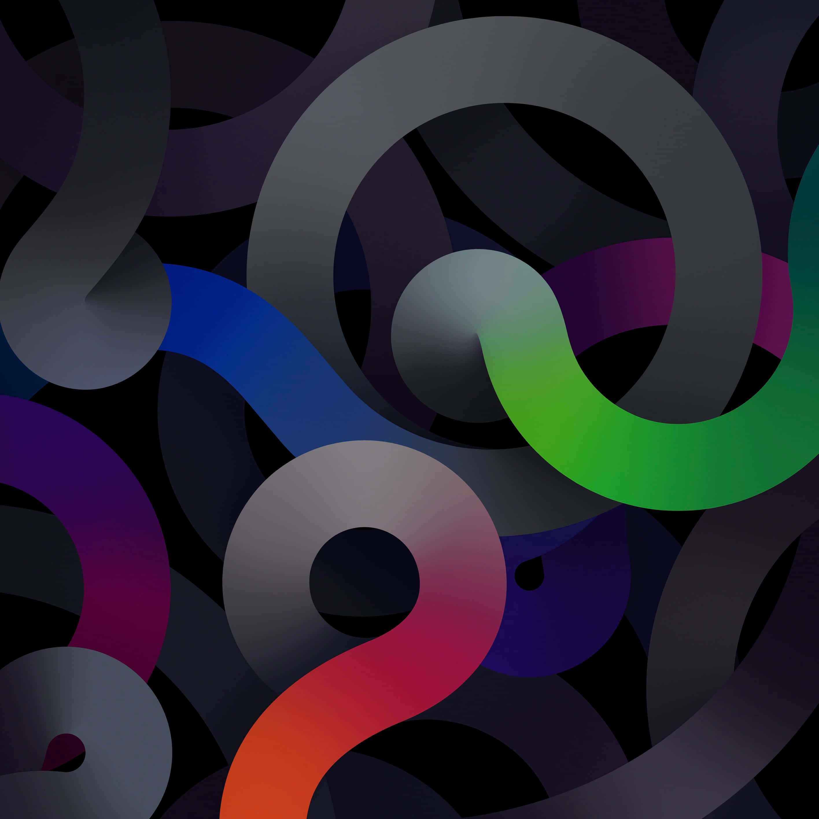 iPad Mini 6, colorful abstract, vibrant gradient swirls, 2K Desktop Wallpaper